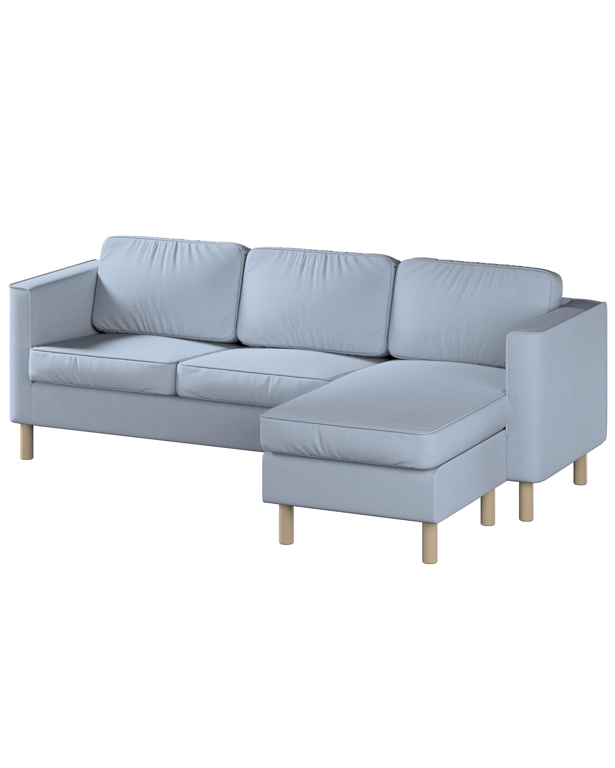 Bezug für Pärup 3-Sitzer Sofa mit Recamiere Farbe blau Stoff strukturiert