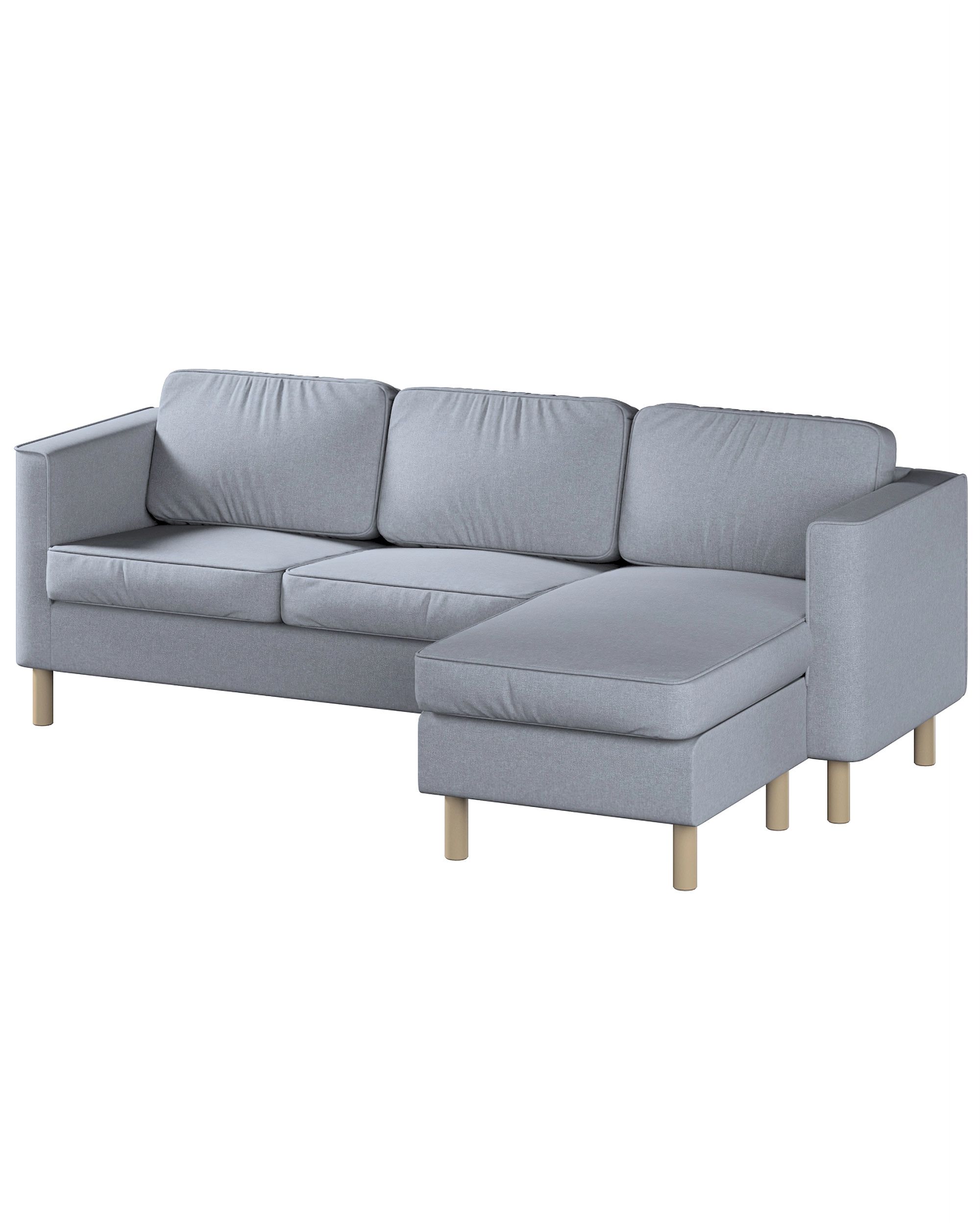 Bezug für Pärup 3-Sitzer Sofa mit Recamiere Farbe grau Stoff strukturiert