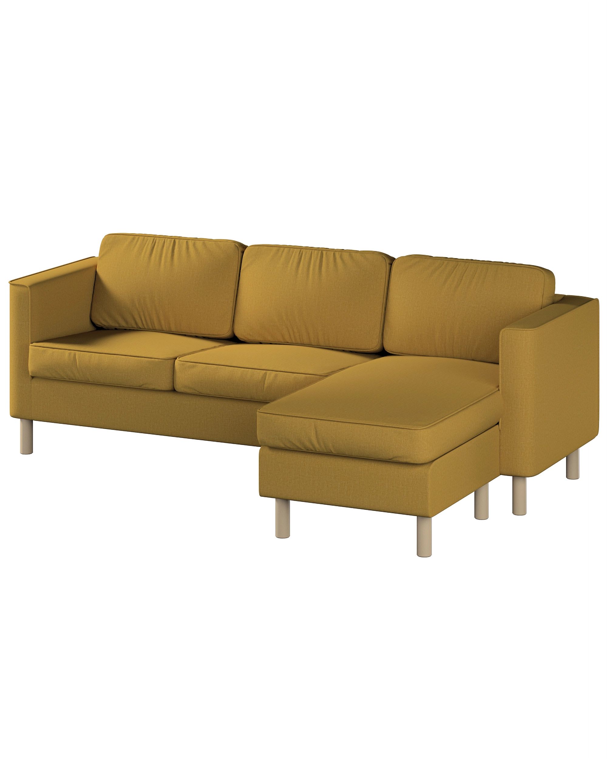 Bezug für Pärup 3-Sitzer Sofa mit Recamiere Farbe gelb Stoff strukturiert