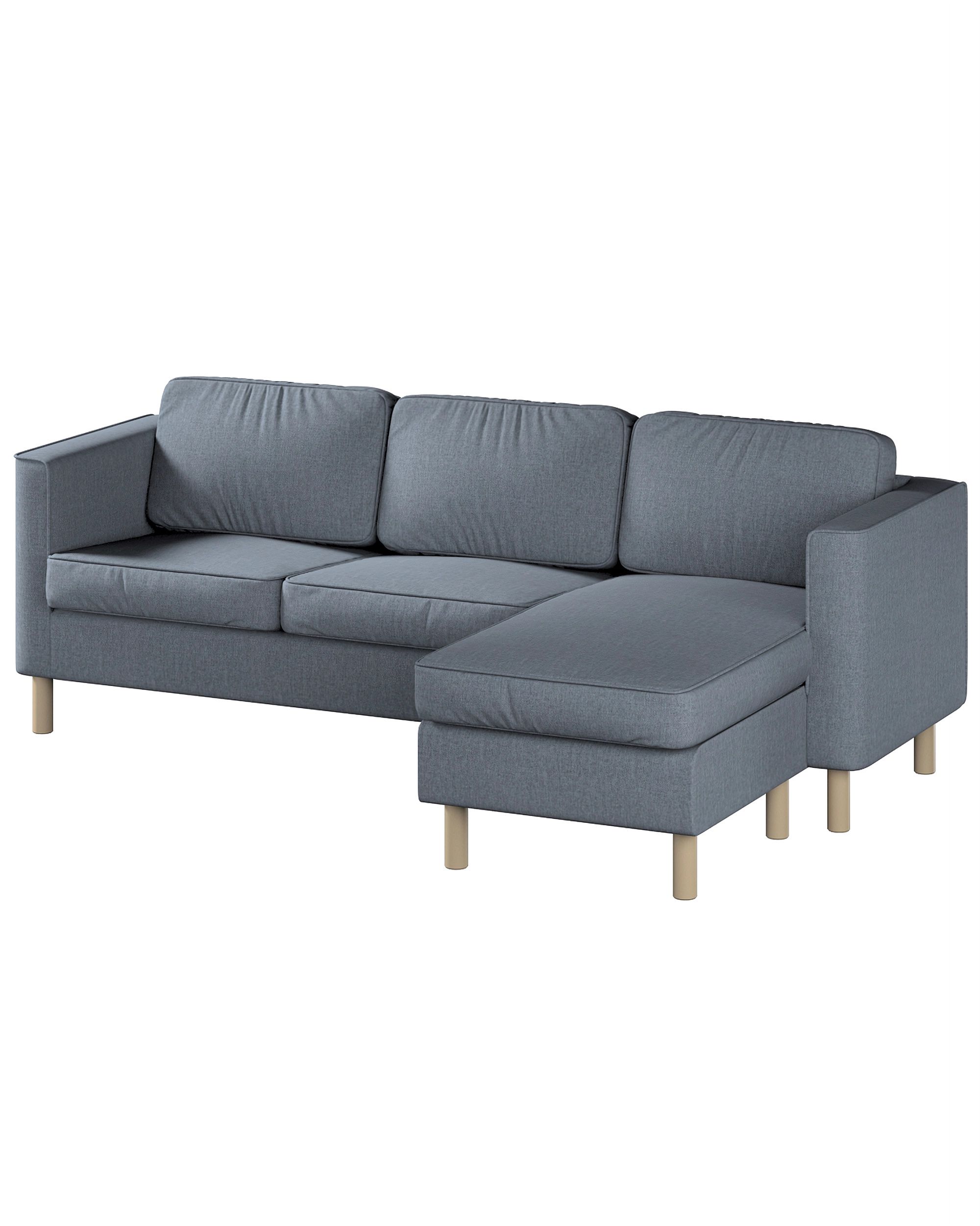 Bezug für Pärup 3-Sitzer Sofa mit Recamiere Farbe grau Stoff strukturiert