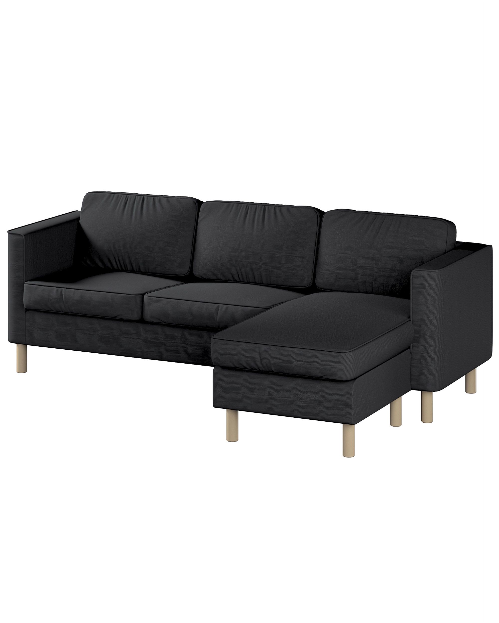 Bezug für Pärup 3-Sitzer Sofa mit Recamiere Farbe schwarz Stoff strukturiert