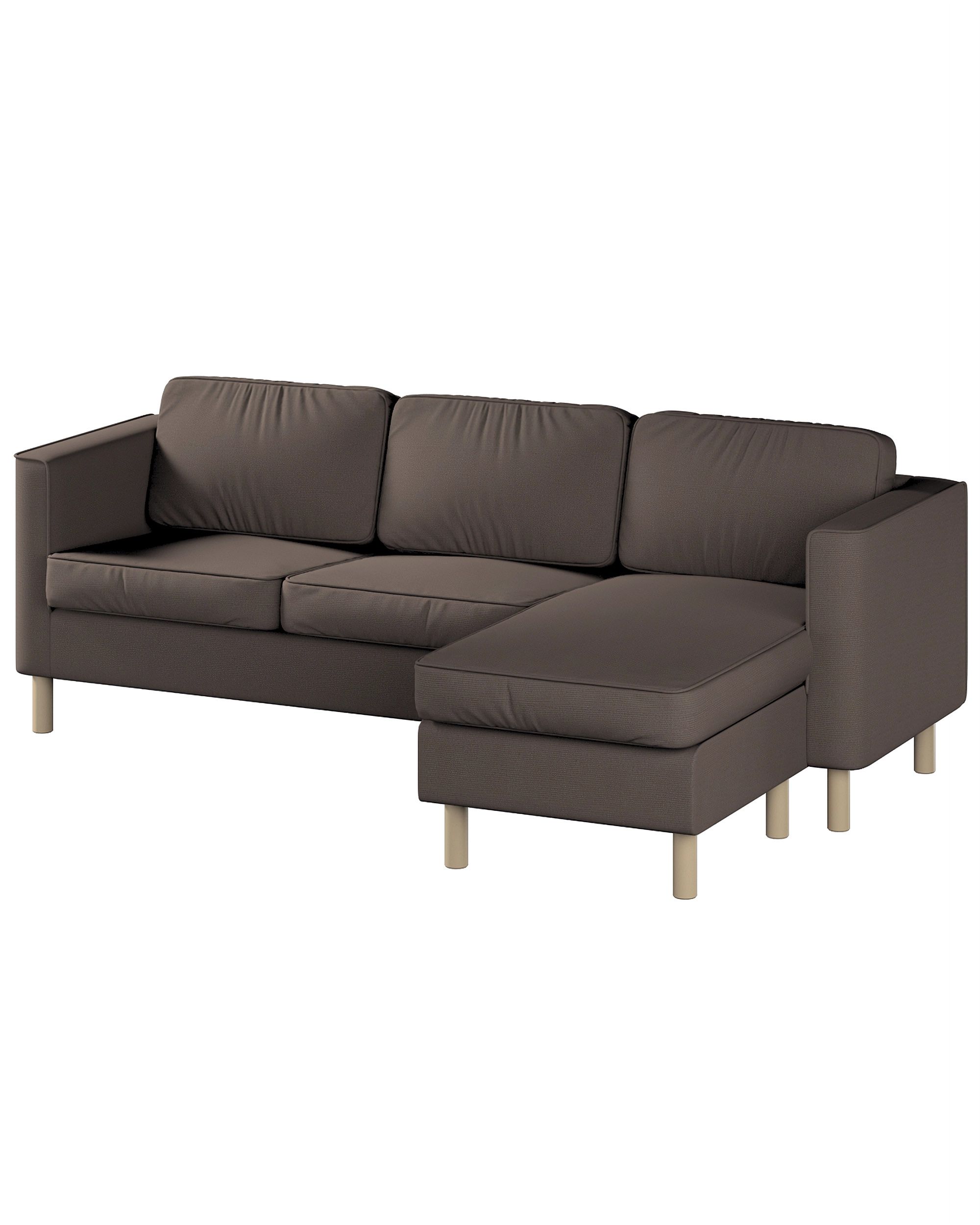 Bezug für Pärup 3-Sitzer Sofa mit Recamiere Farbe braun Stoff strukturiert