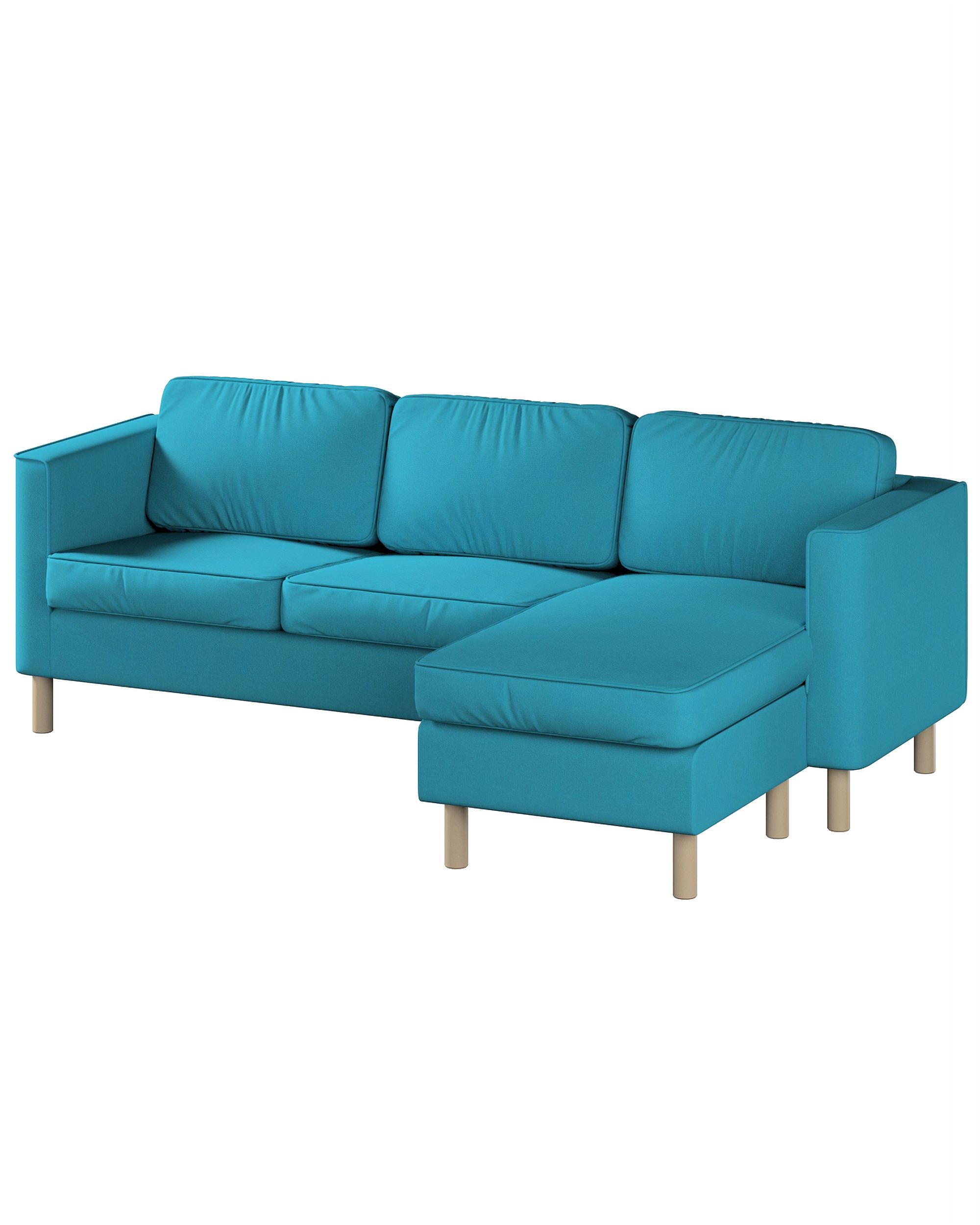 Bezug für Pärup 3-Sitzer Sofa mit Recamiere Farbe blau Stoff strukturiert