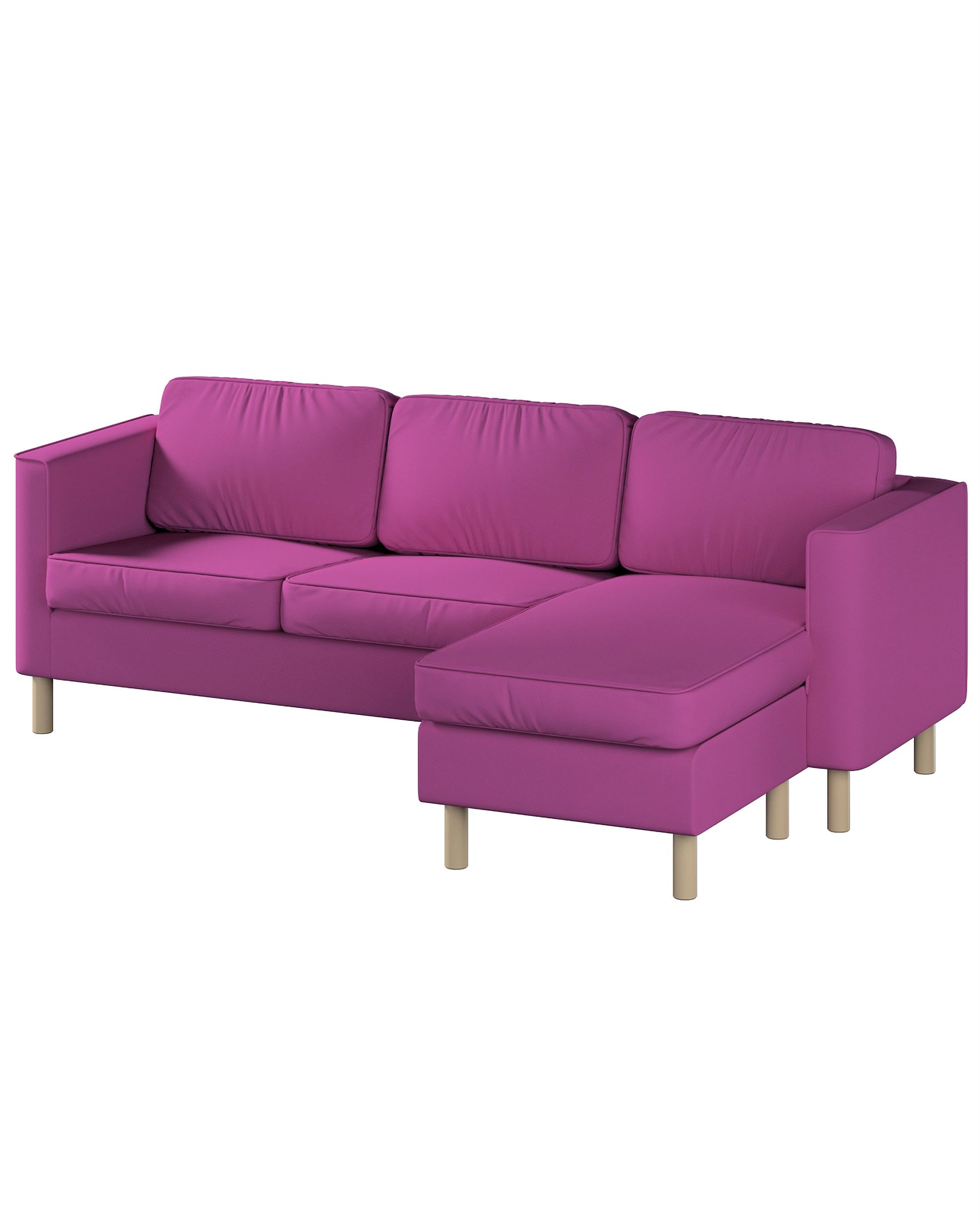 Bezug für Pärup 3-Sitzer Sofa mit Recamiere Farbe rosa Stoff strukturiert