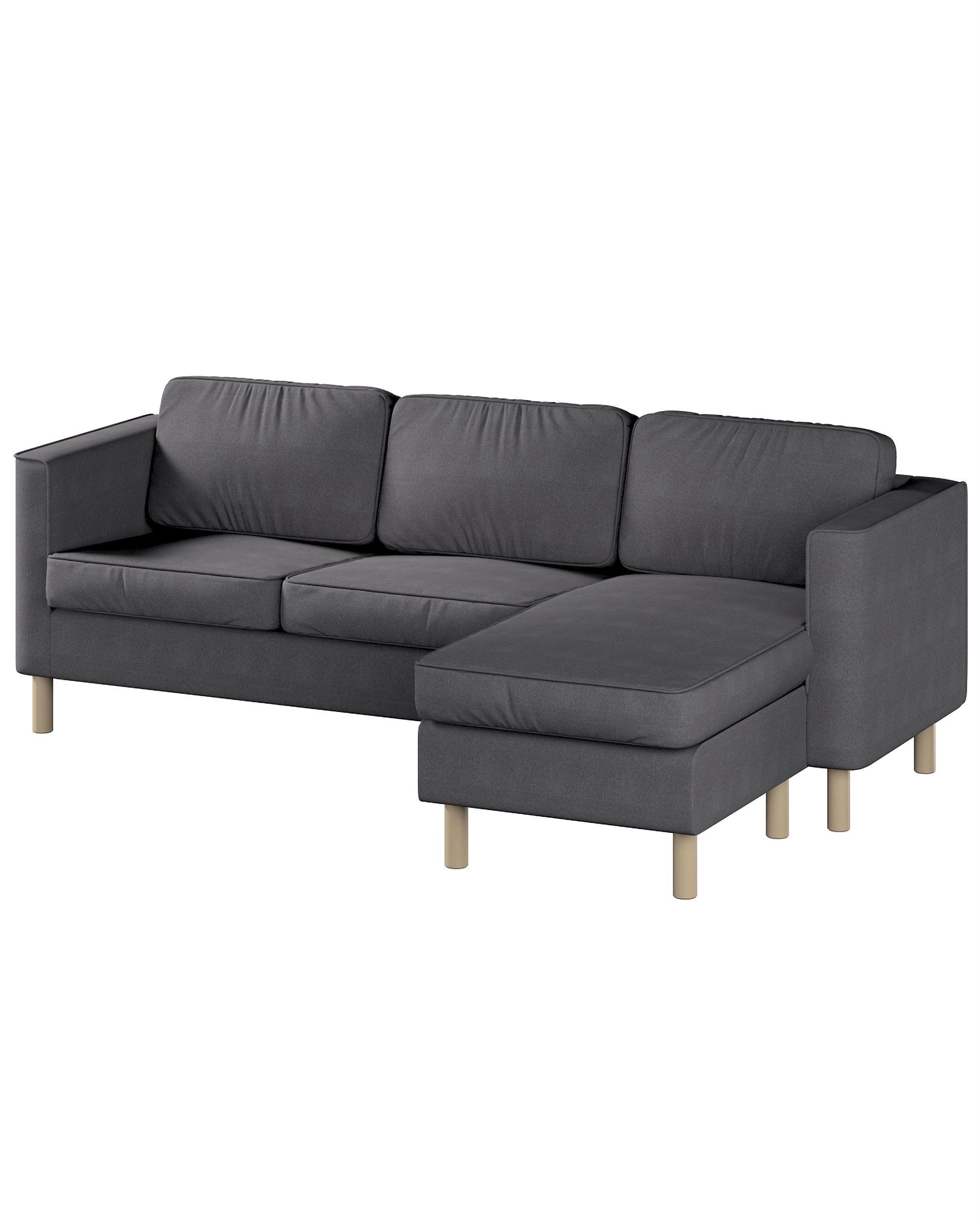 Bezug für Pärup 3-Sitzer Sofa mit Recamiere Farbe grau Stoff strukturiert