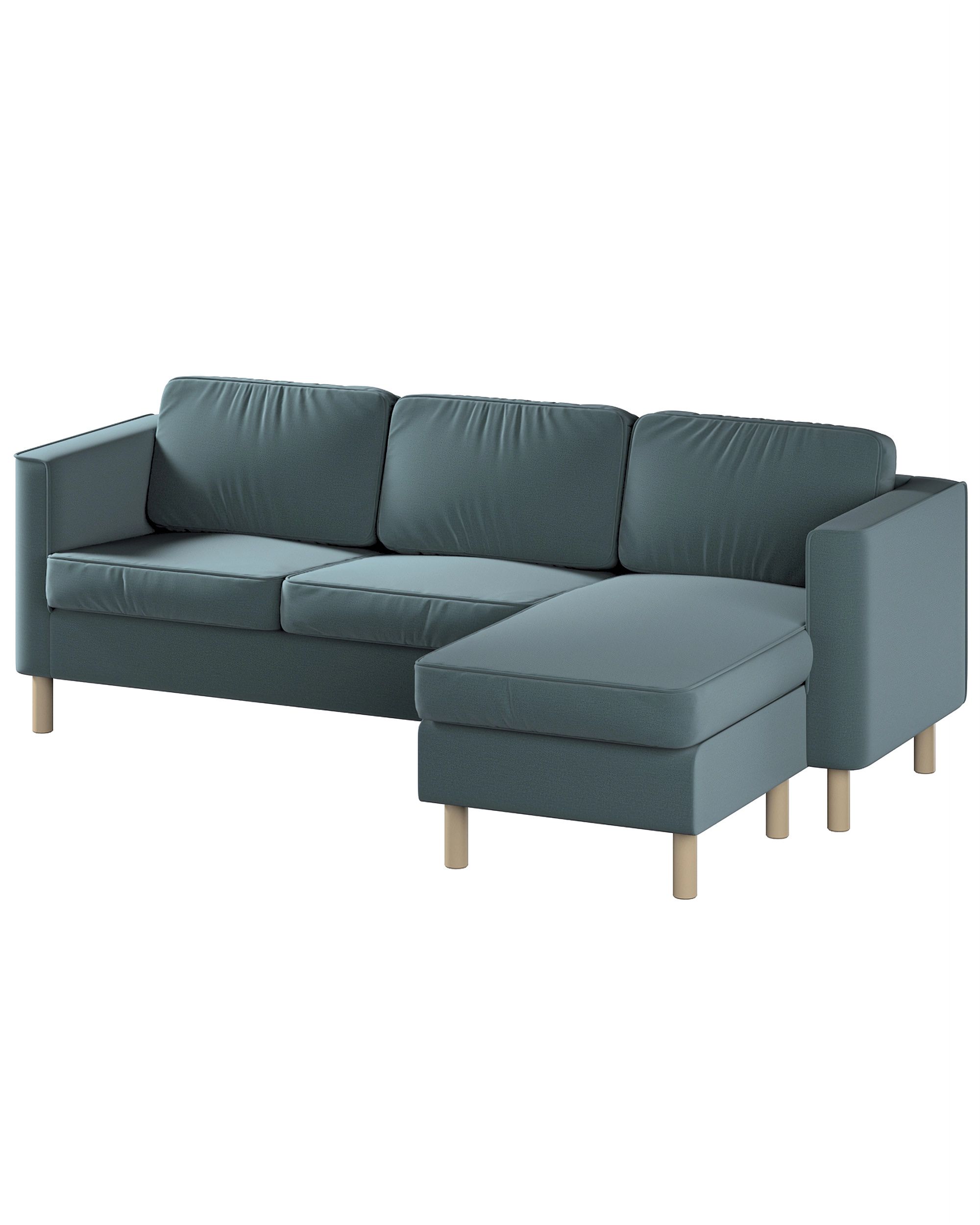 Bezug für Pärup 3-Sitzer Sofa mit Recamiere Farbe grün Stoff samt