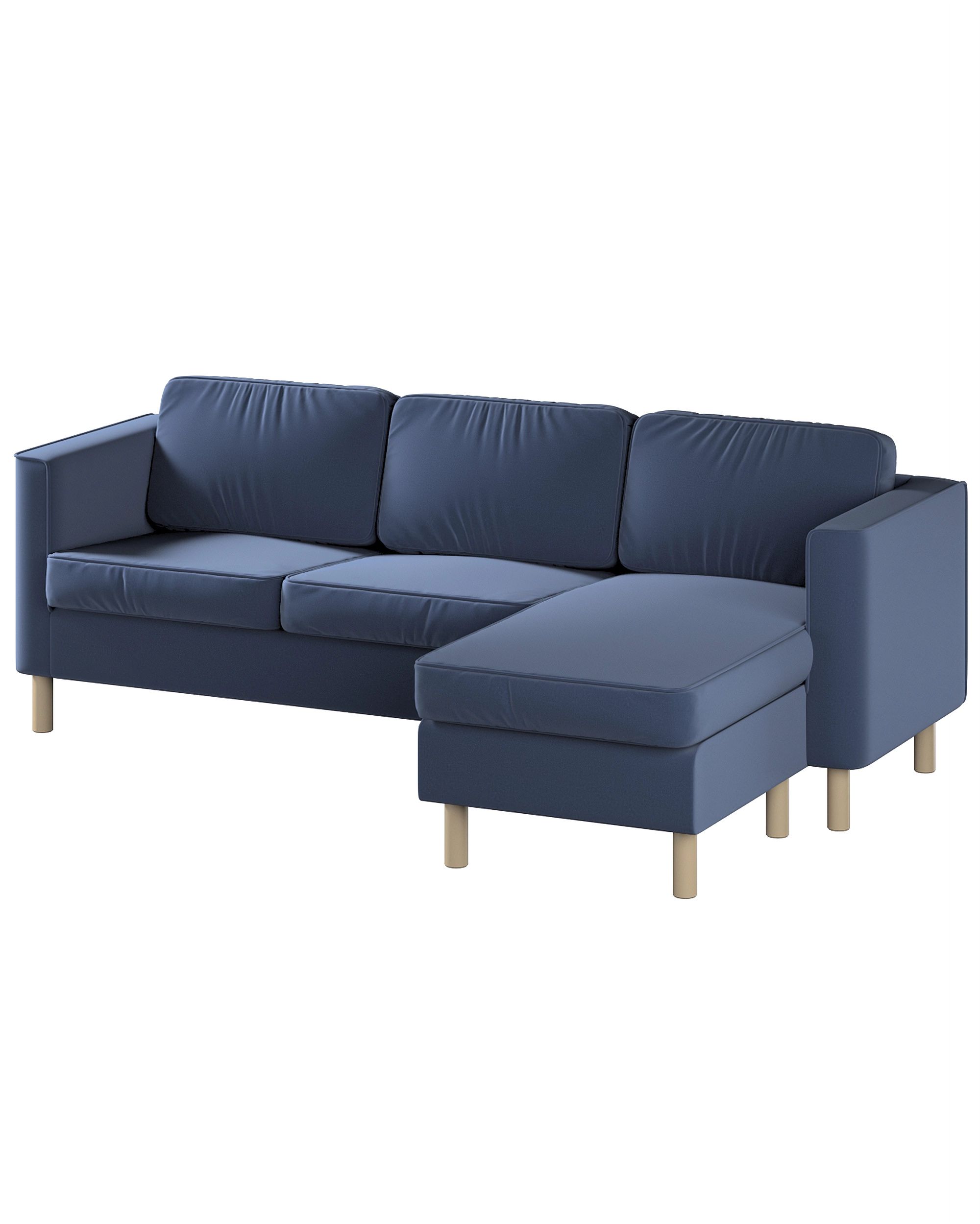 Bezug für Pärup 3-Sitzer Sofa mit Recamiere Farbe dunkelblau Stoff samt