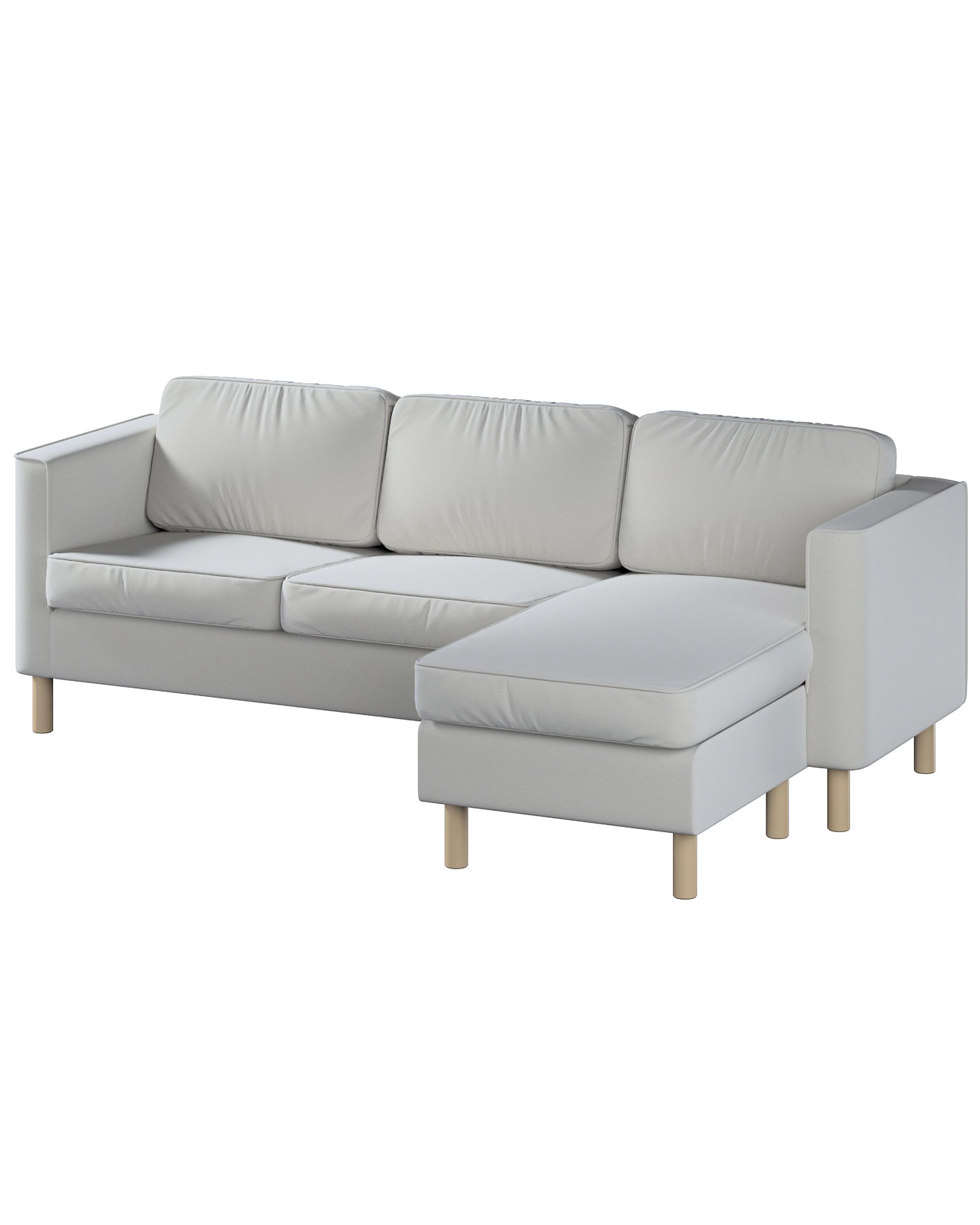Bezug für Pärup 3-Sitzer Sofa mit Recamiere Farbe grau Stoff samt
