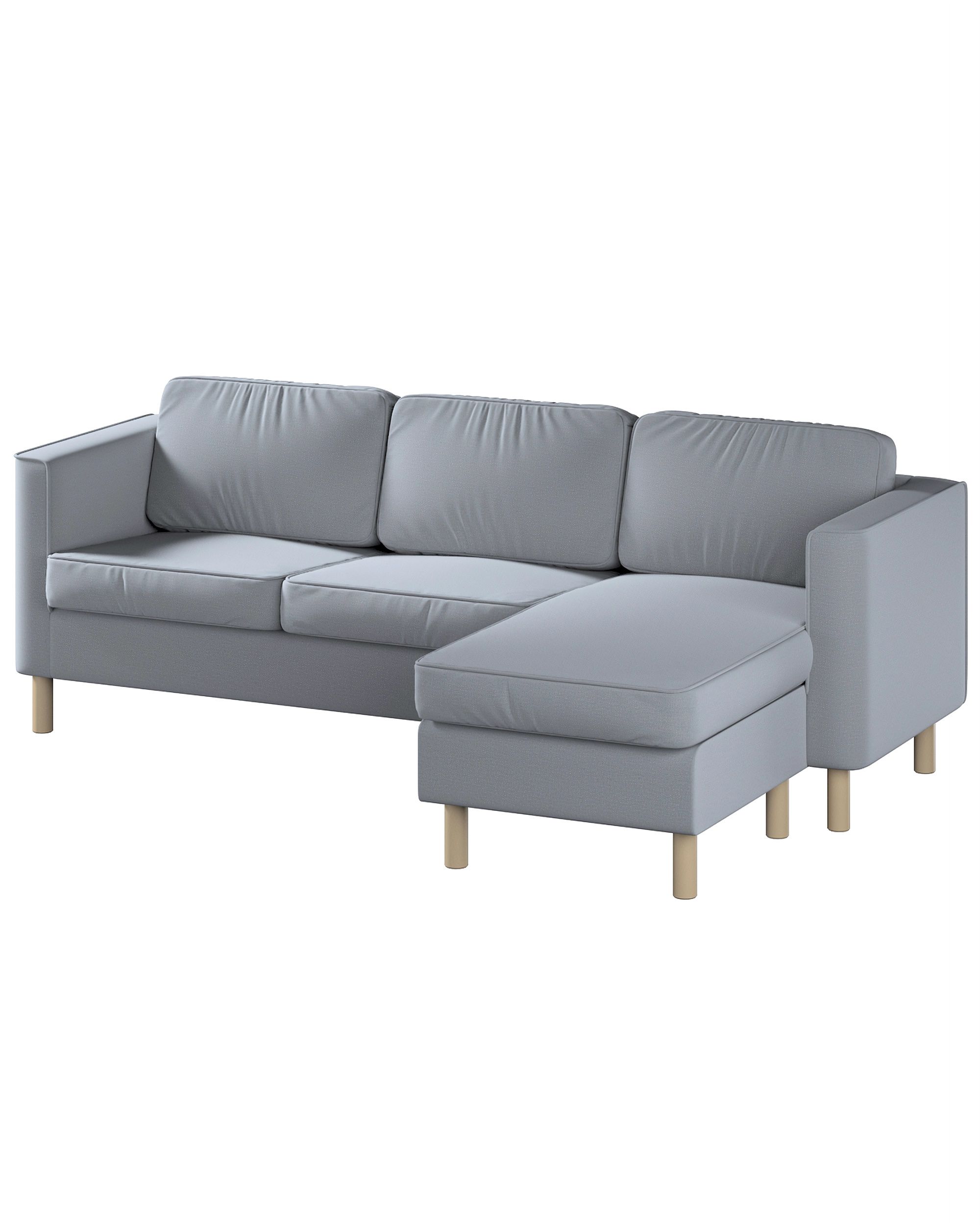 Bezug für Pärup 3-Sitzer Sofa mit Recamiere Farbe grau Stoff samt