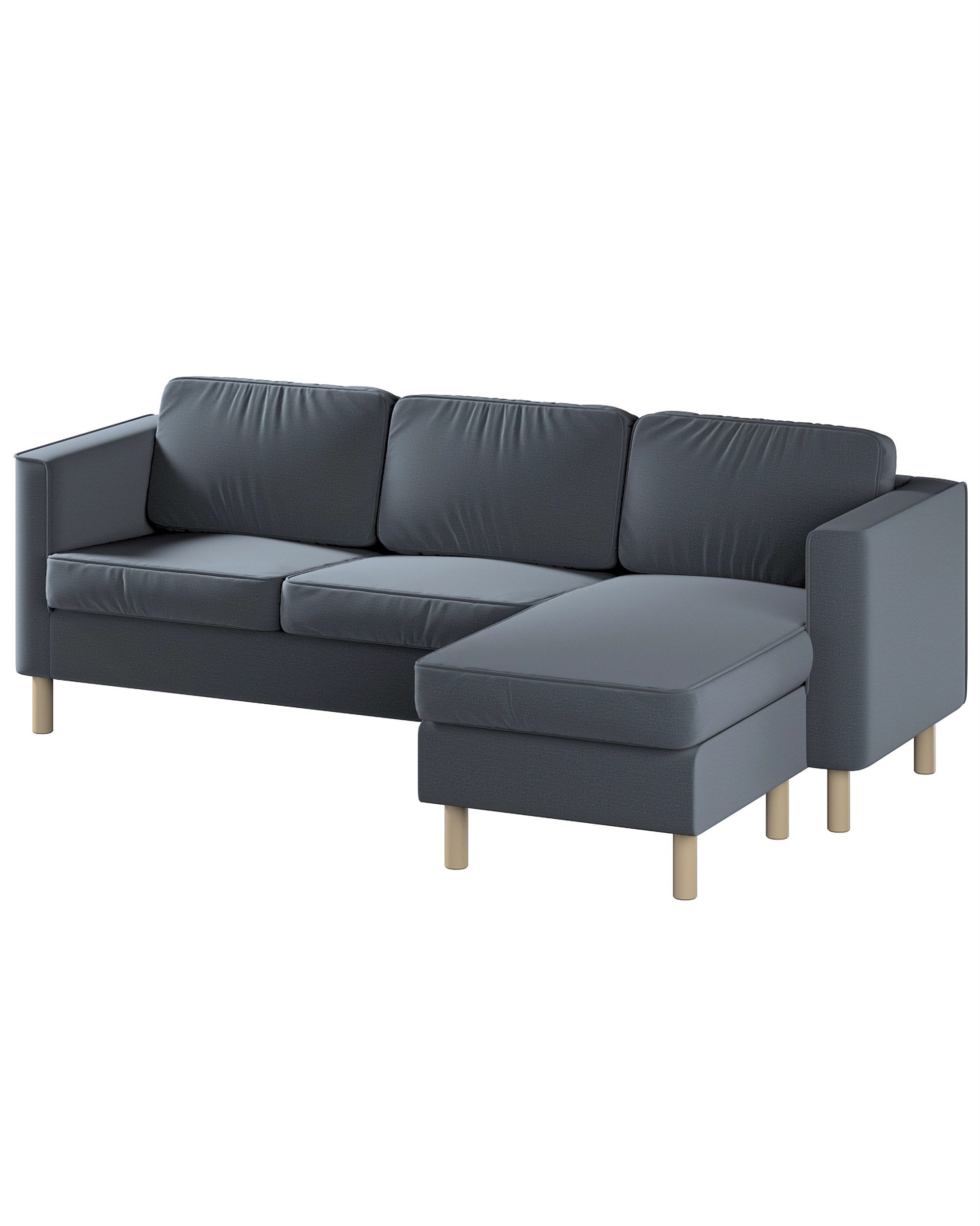 Bezug für Pärup 3-Sitzer Sofa mit Recamiere Farbe grau Stoff samt