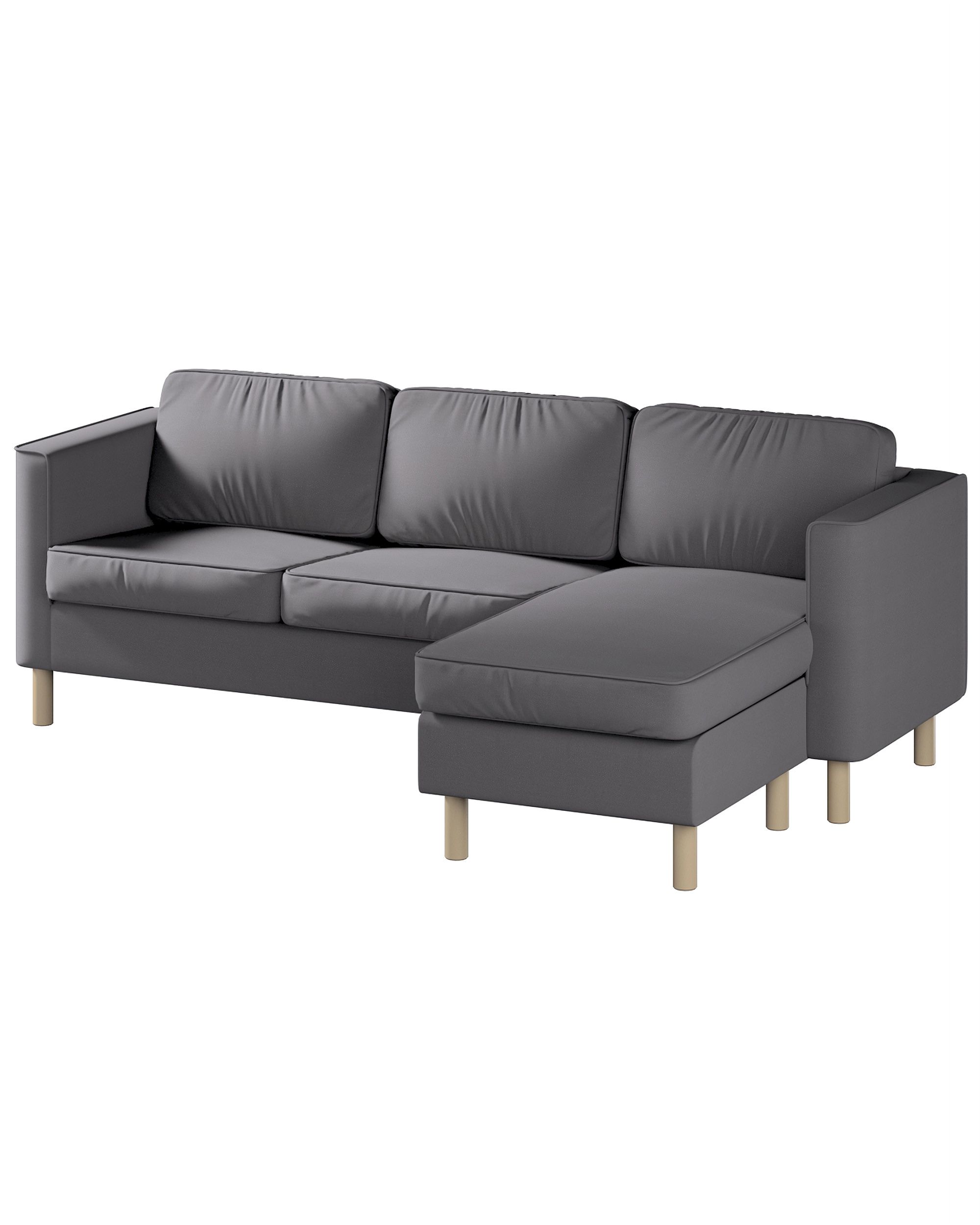 Bezug für Pärup 3-Sitzer Sofa mit Recamiere Farbe braun Stoff samt