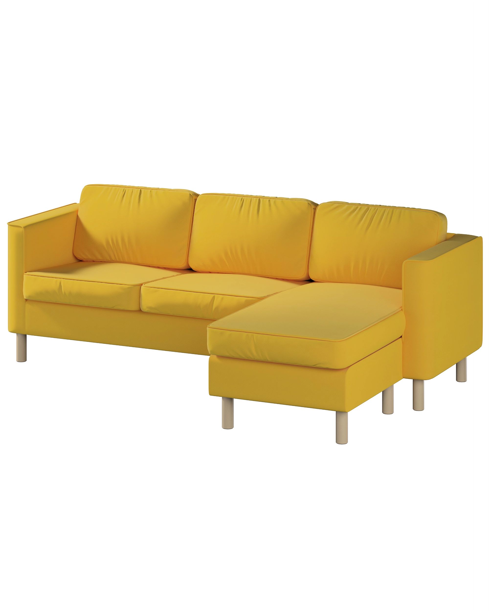 Bezug für Pärup 3-Sitzer Sofa mit Recamiere Farbe gelb Stoff samt