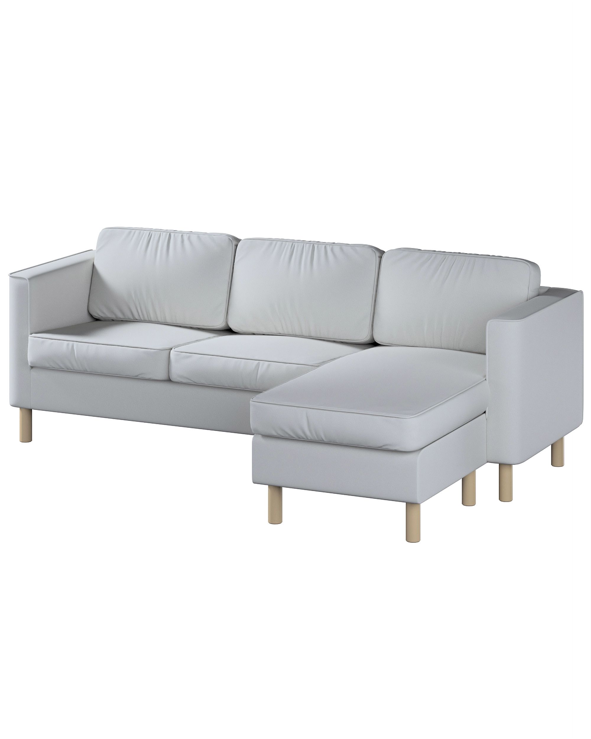Bezug für Pärup 3-Sitzer Sofa mit Recamiere Farbe grau Stoff strukturiert