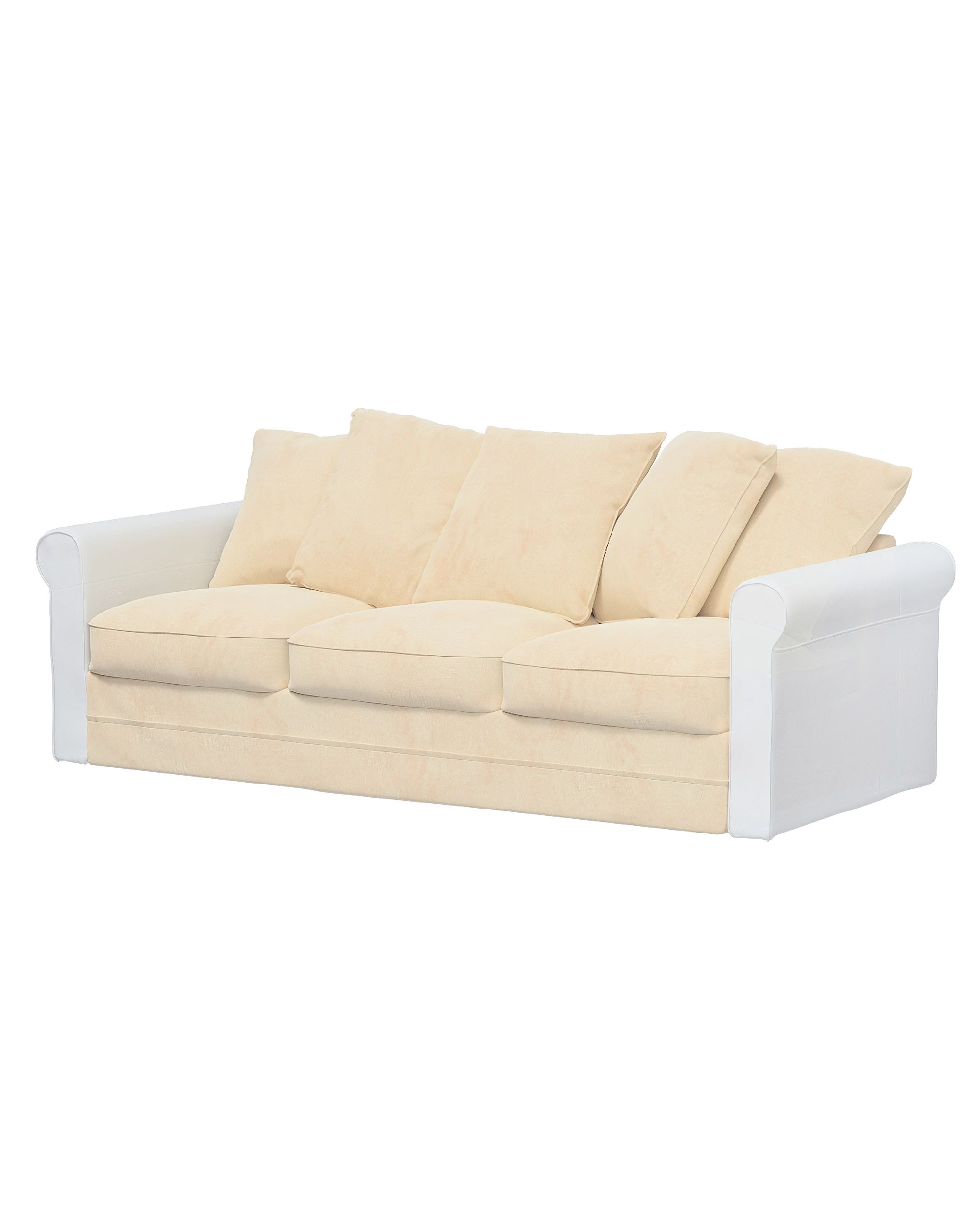 Bezug für Grönlid 3-Sitzer Sofaelement nicht ausklappbar Farbe ecru Stoff glänzend, samt
