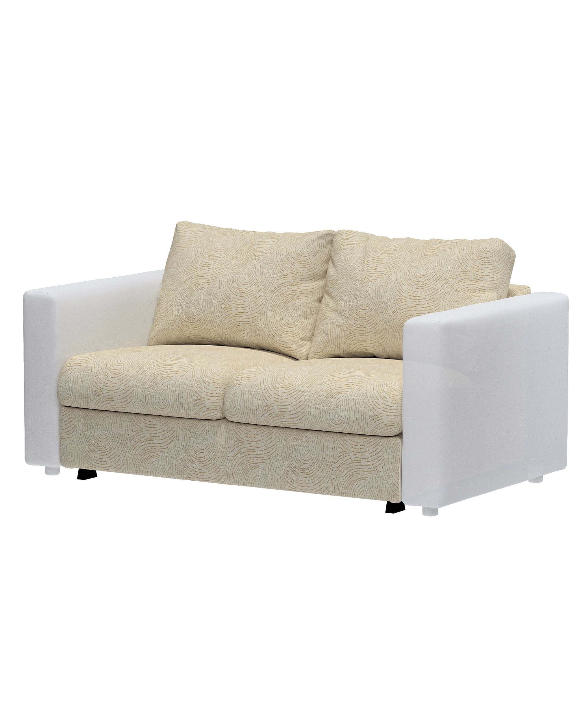 Bezug für Vimle 2-er Bettsofaelement Farbe beige Stoff glänzend, strukturiert, gemustert