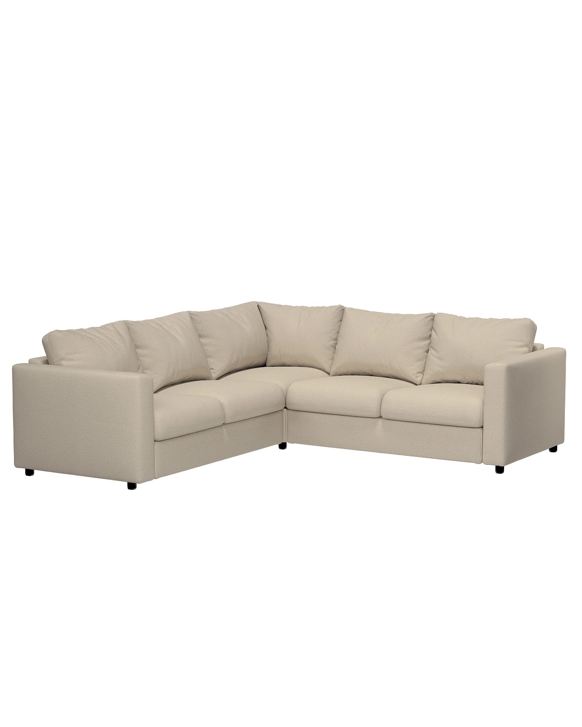 Bezug für Vimle Eckelement Farbe beige Stoff strukturiert (hover)