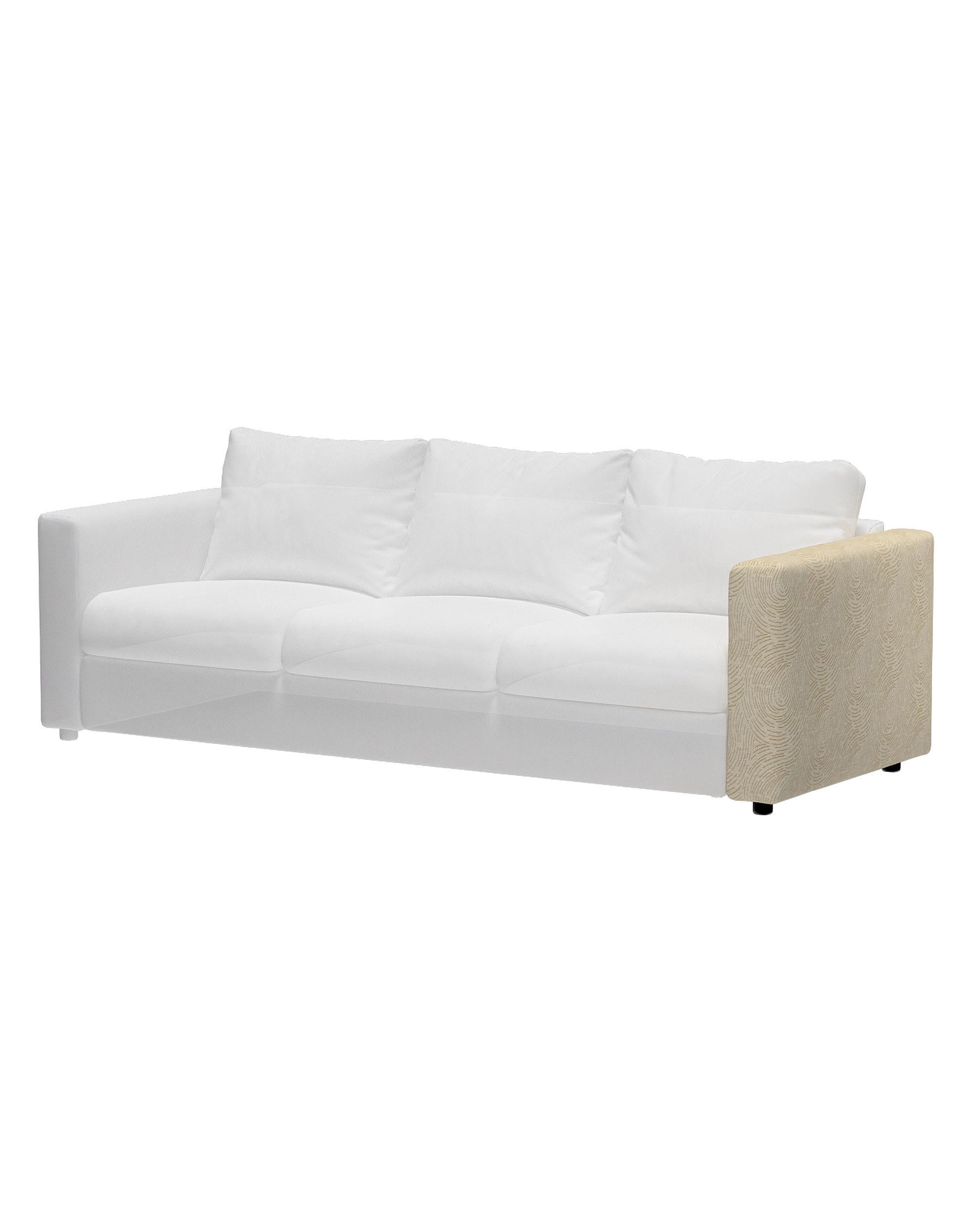 Bezug für Vimle Armlehne Farbe beige Stoff glänzend, strukturiert, gemustert