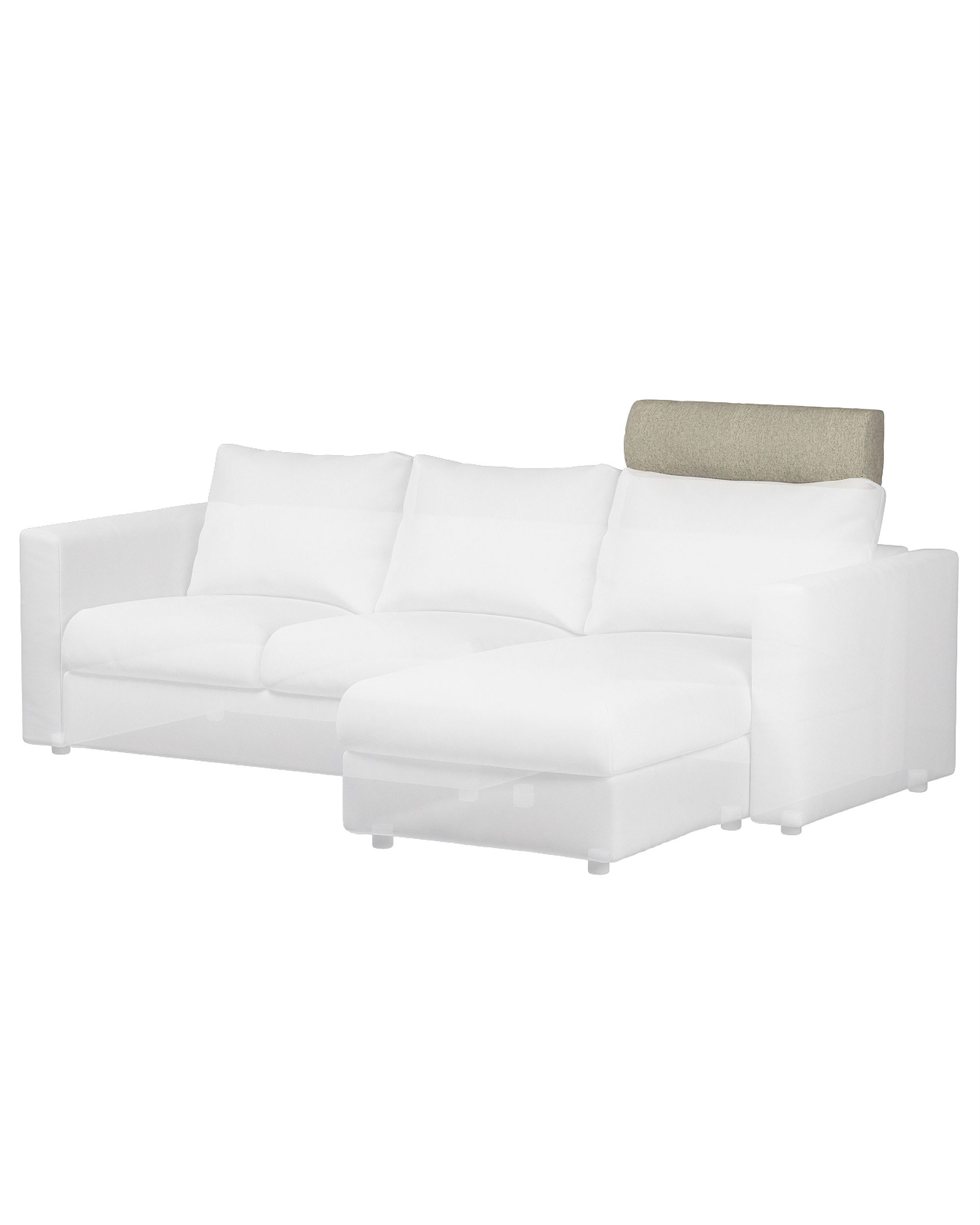 Bezug für Vimle Nackenkissen Farbe beige Stoff strukturiert (hover)