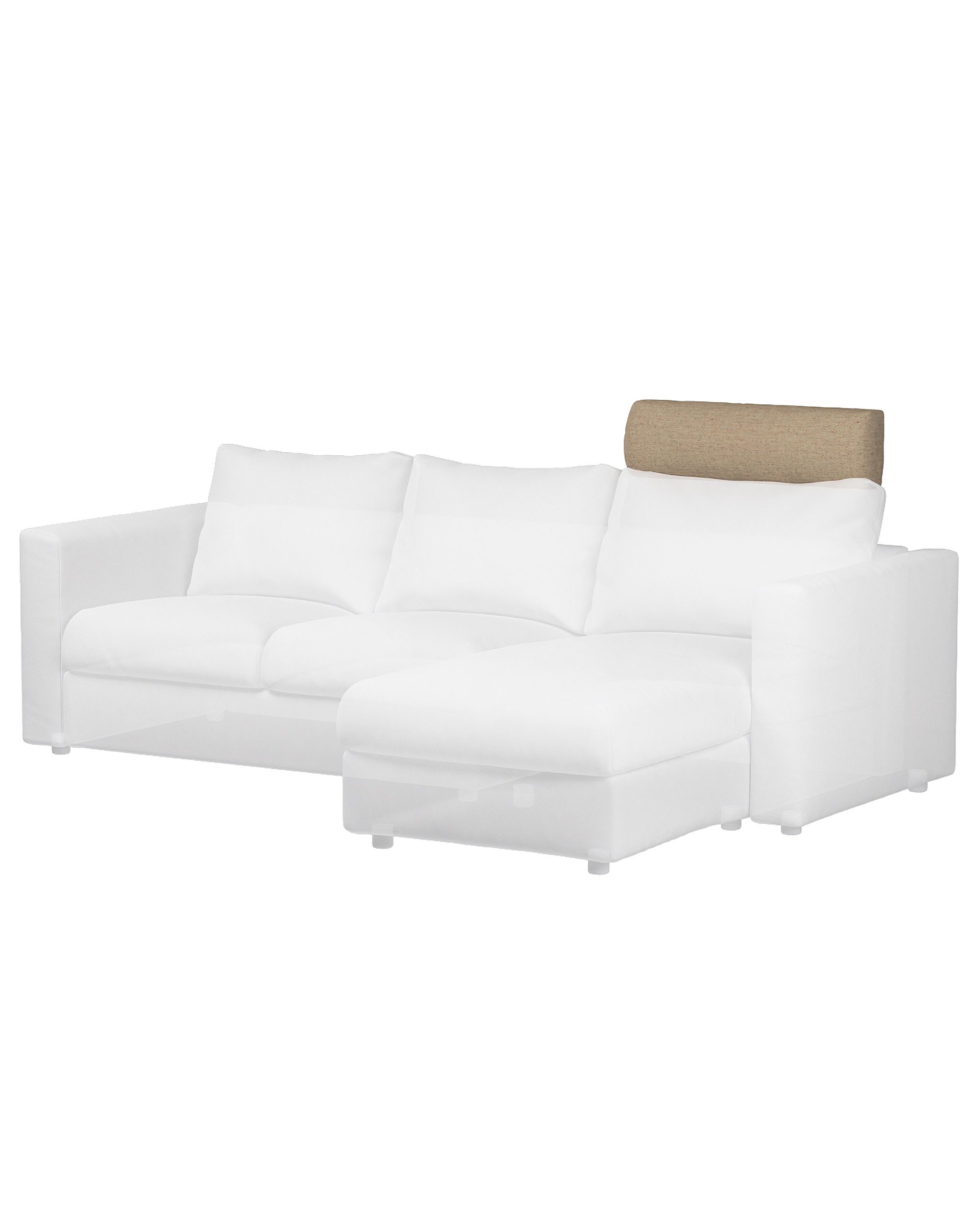 Bezug für Vimle Nackenkissen Farbe beige Stoff strukturiert (hover)