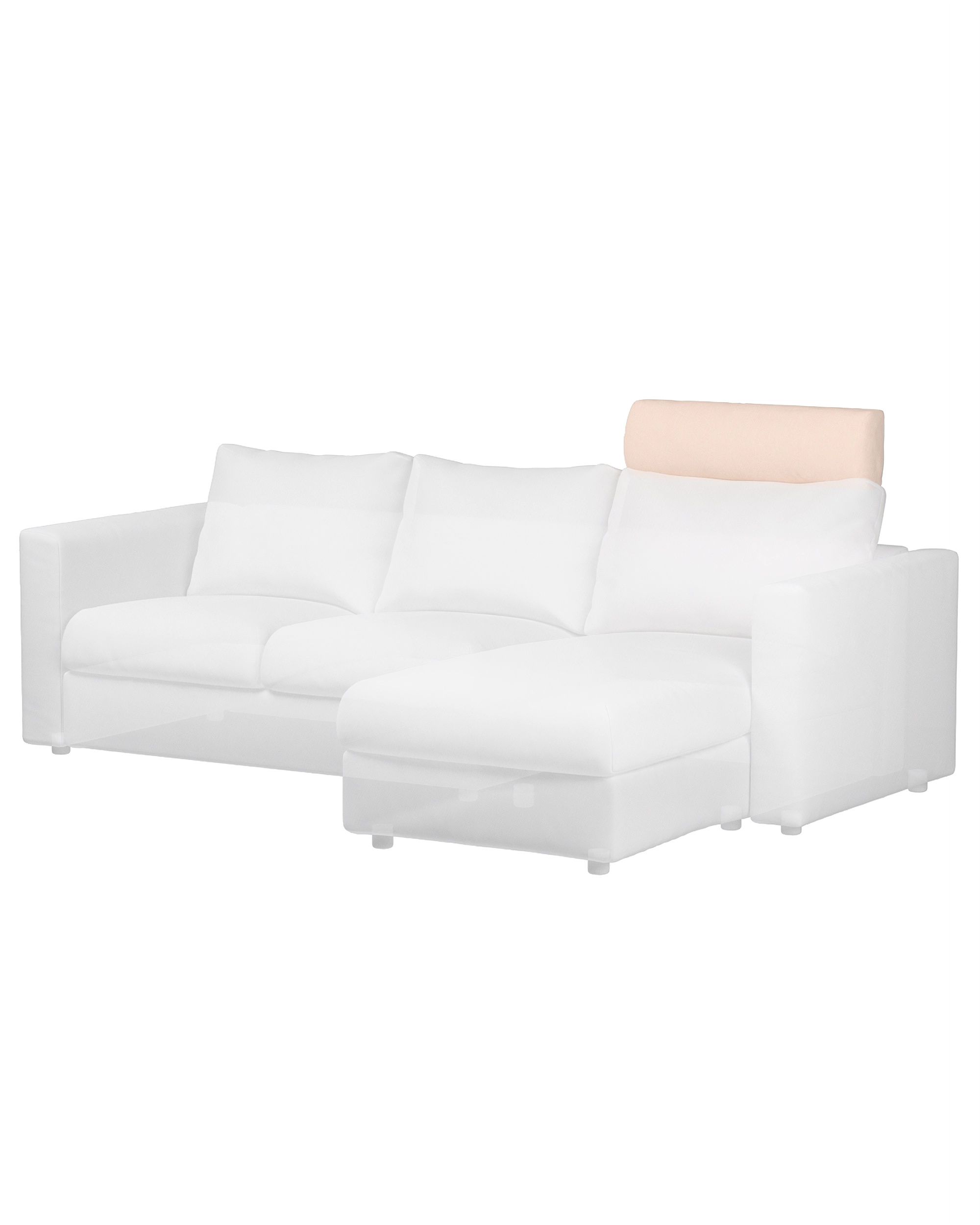 Bezug für Vimle Nackenkissen Farbe rosa Stoff strukturiert (hover)