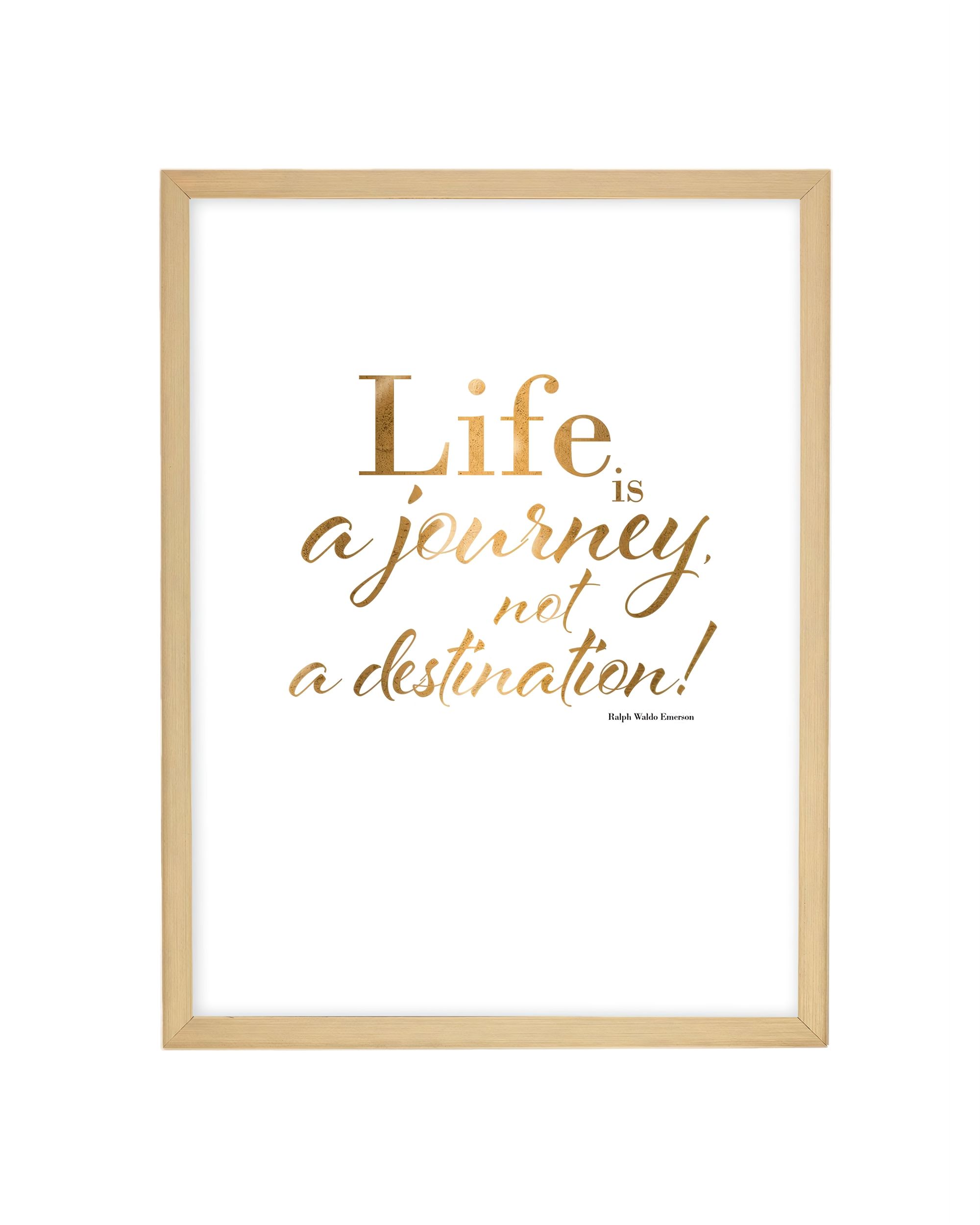 Wandbild Life is a journey 30x40cm gold