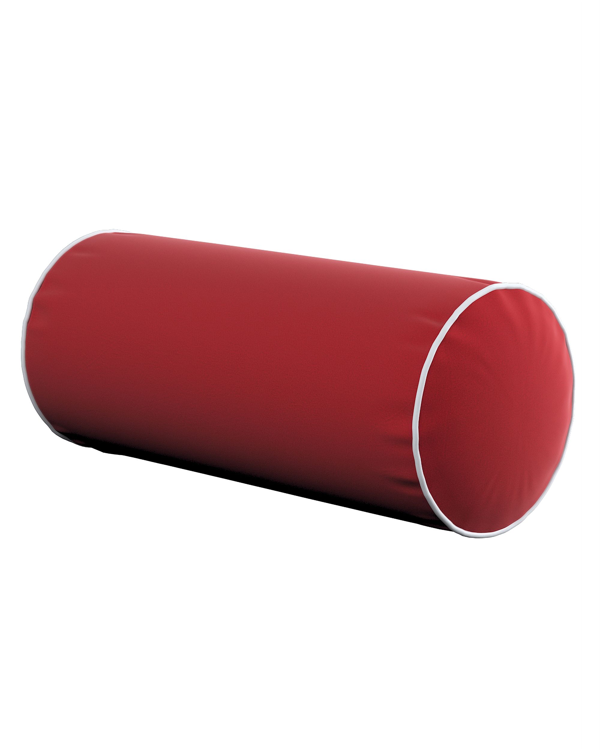 Einfache Nackenrolle mit Einfassband Farbe rot Stoff glänzend, samt