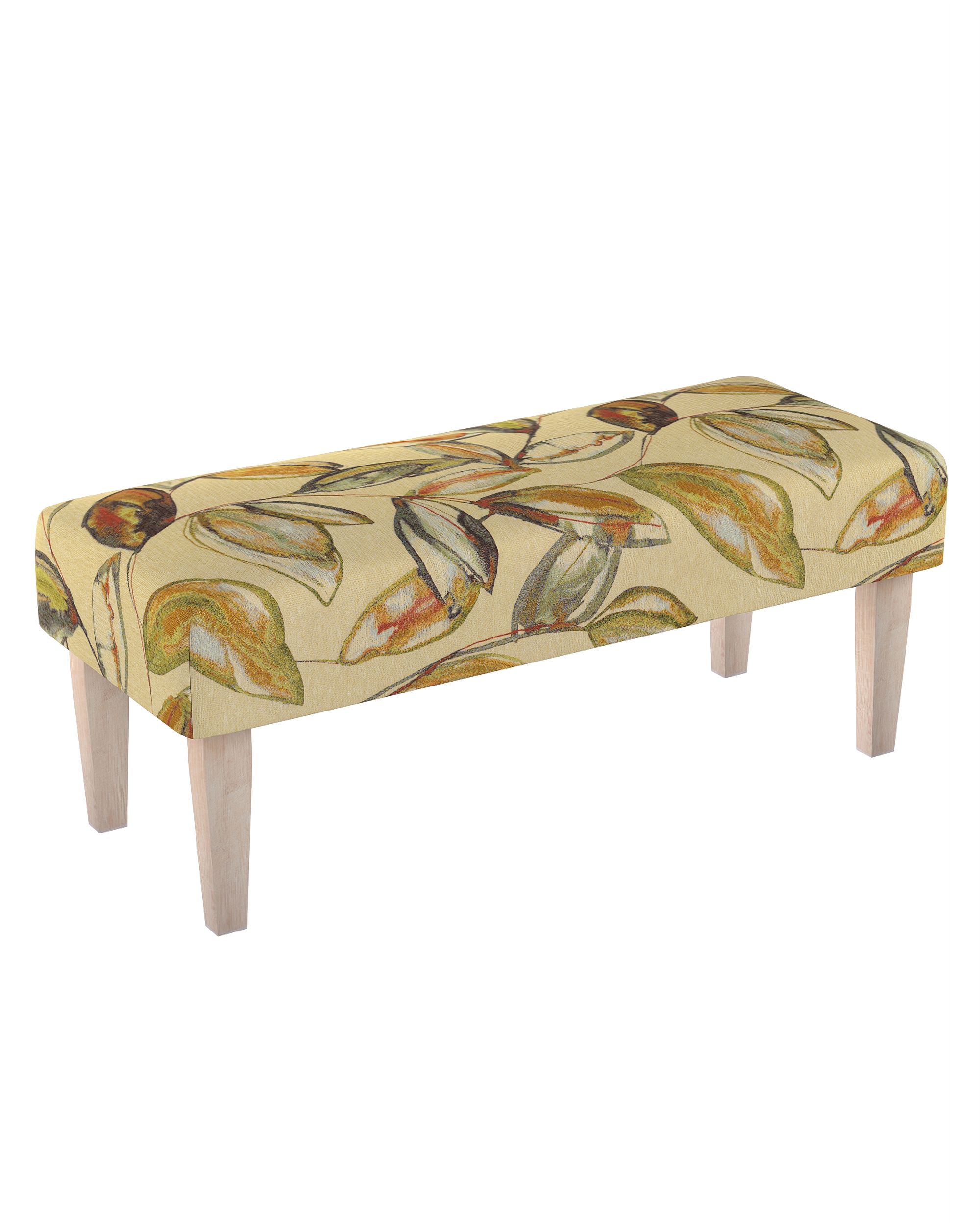 Sitzbank 100cm Farbe beige Stoff strukturiert, gemustert