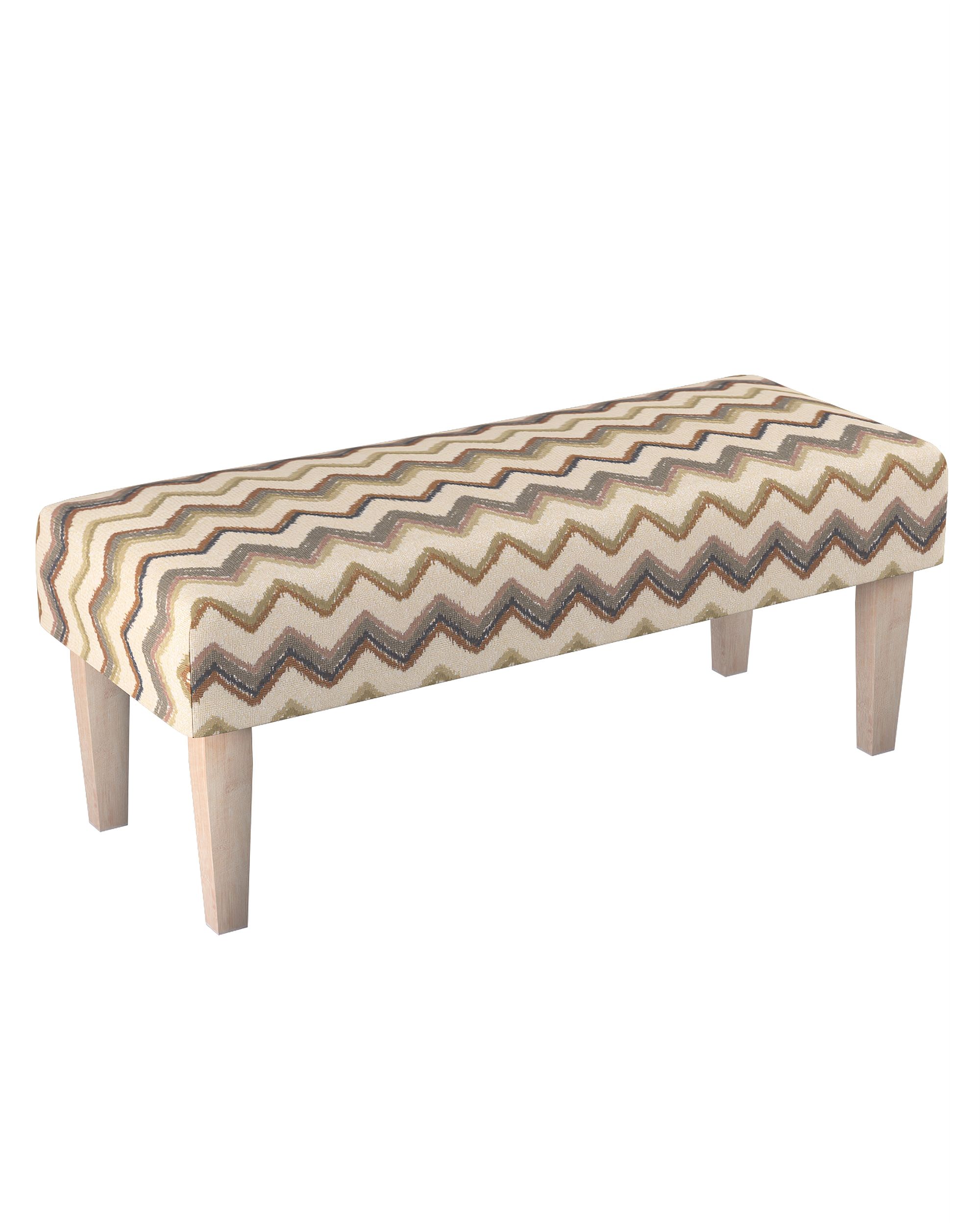 Sitzbank 100cm Farbe beige Stoff strukturiert, gemustert