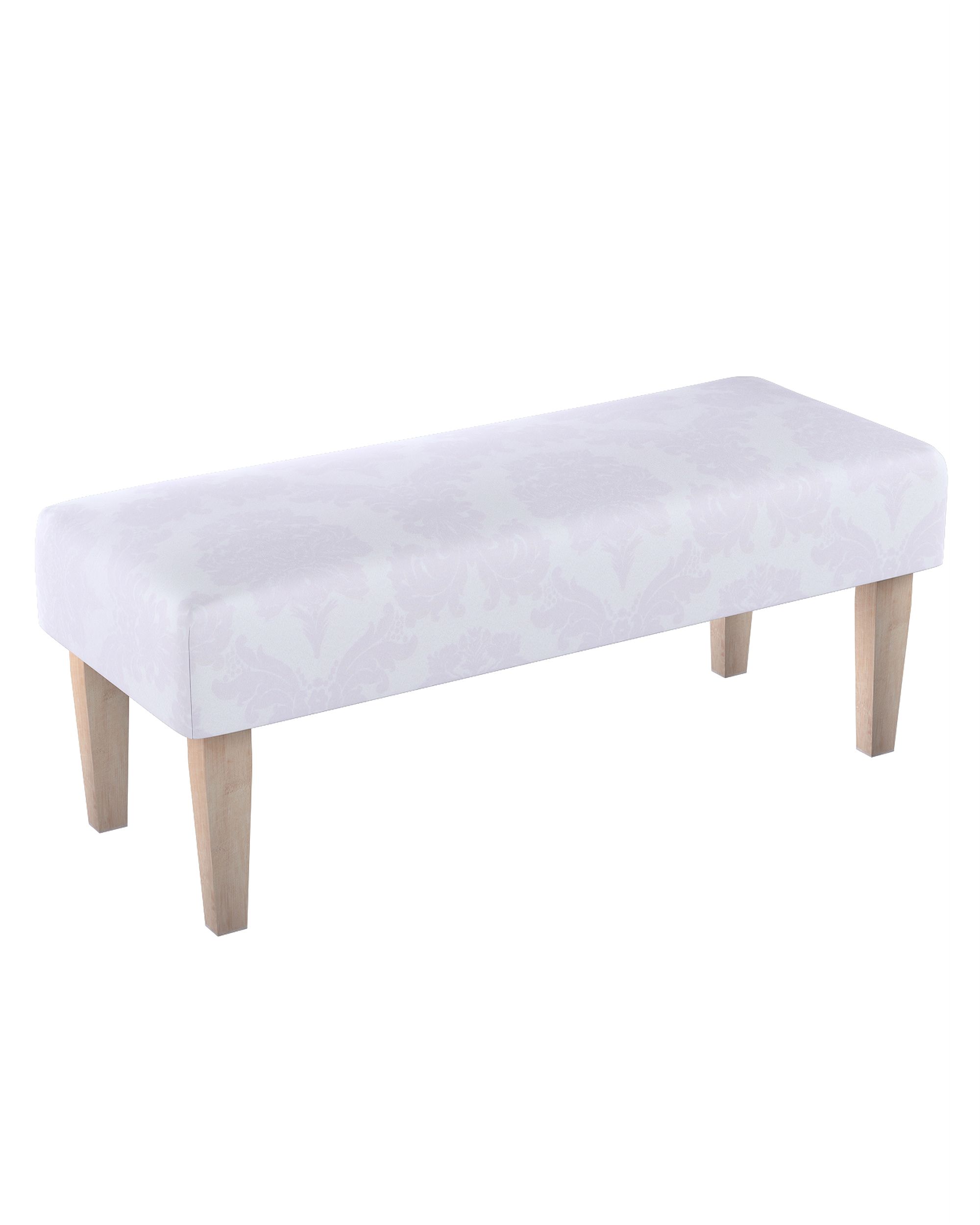Sitzbank 100cm Farbe weiß Stoff glänzend, strukturiert, gemustert