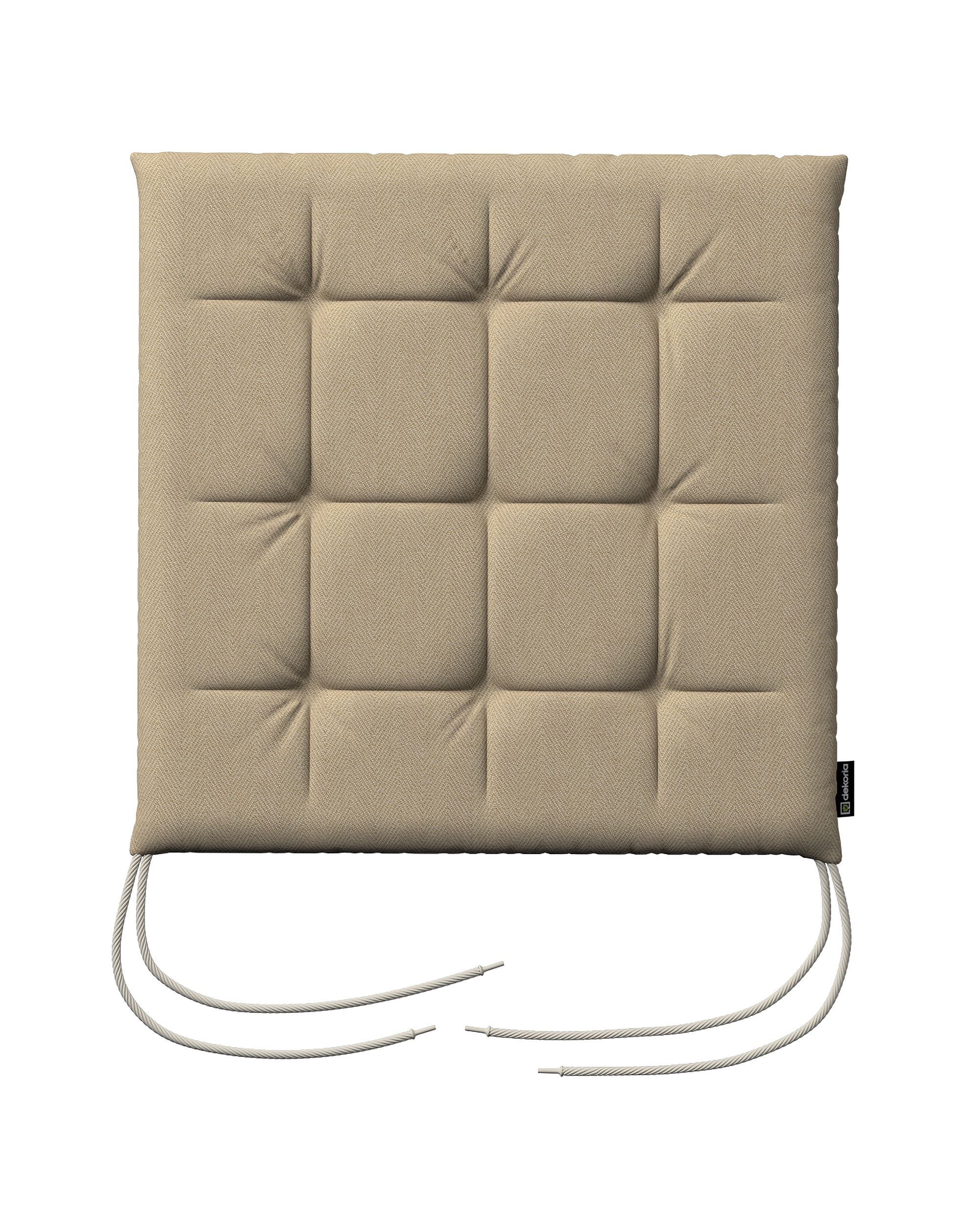 Stuhlkissen Jonas mit Bindeschnur Farbe beige Stoff outdoor, strukturiert