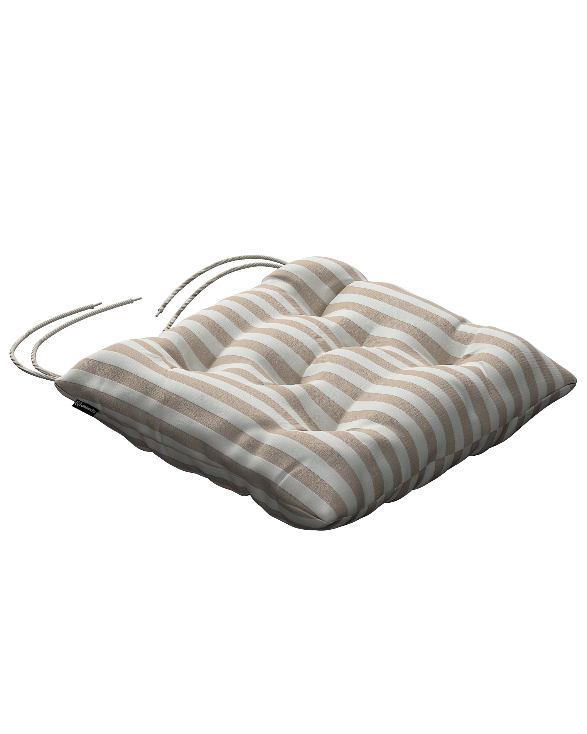 Stuhlkissen Thomas mit Bindeschnur Farbe beige Stoff gemustert