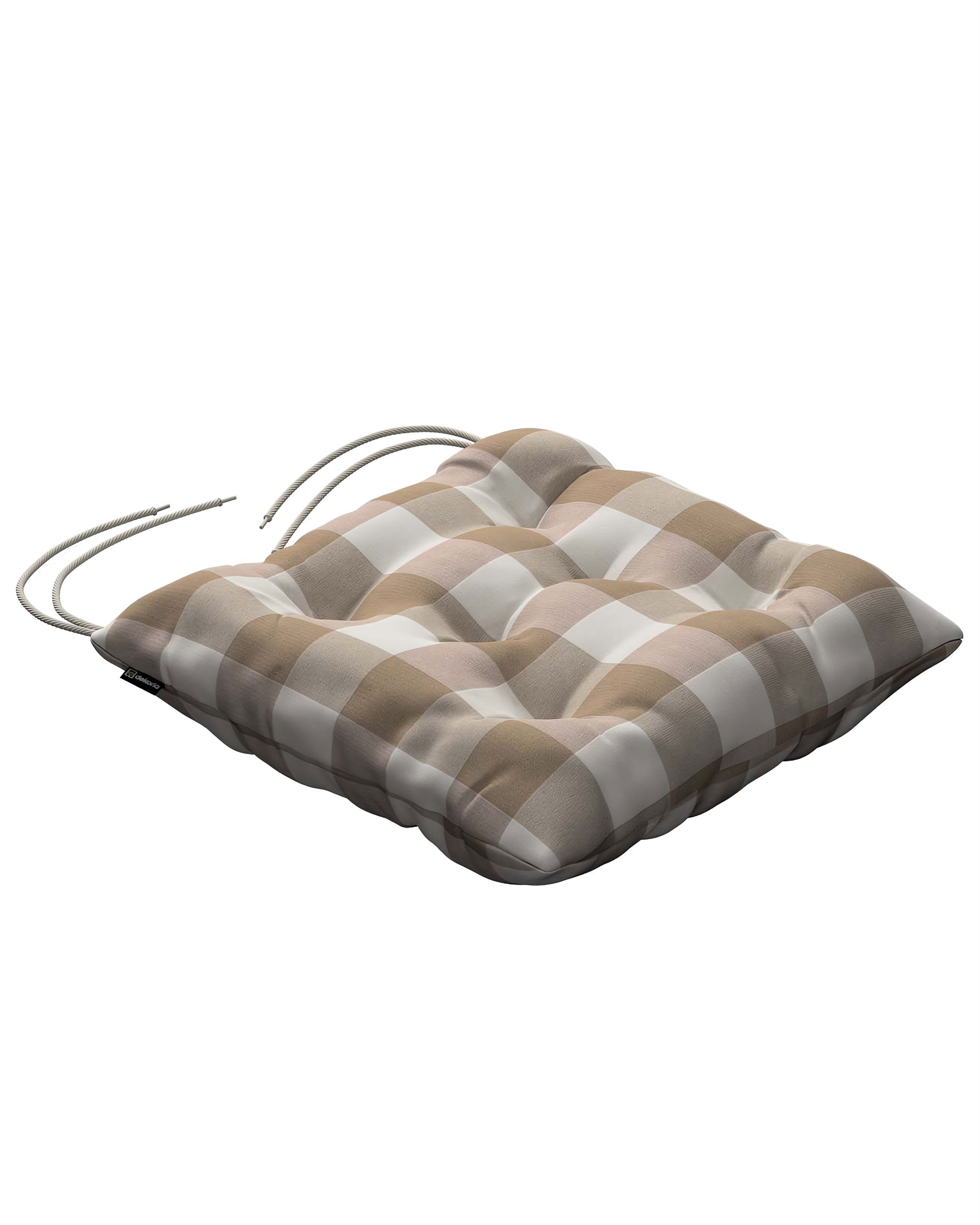 Stuhlkissen Thomas mit Bindeschnur Farbe beige Stoff gemustert