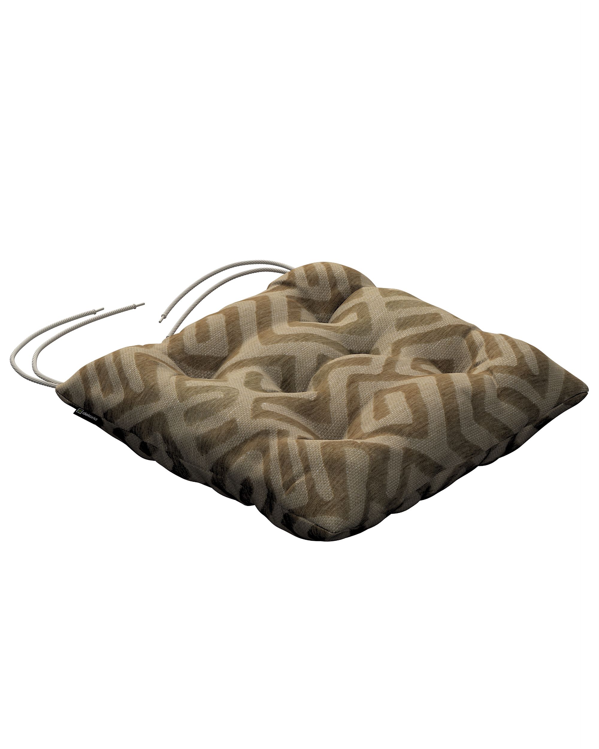 Stuhlkissen Thomas mit Bindeschnur Farbe beige Stoff strukturiert, gemustert