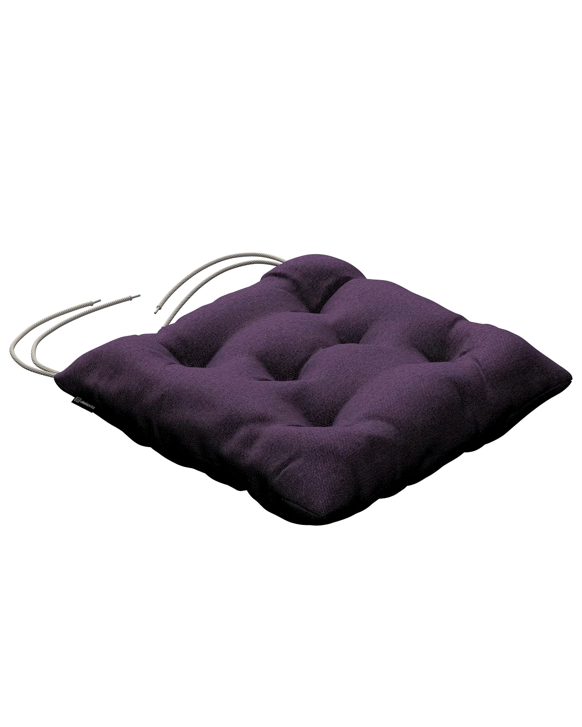 Stuhlkissen Thomas mit Bindeschnur Farbe violett Stoff strukturiert