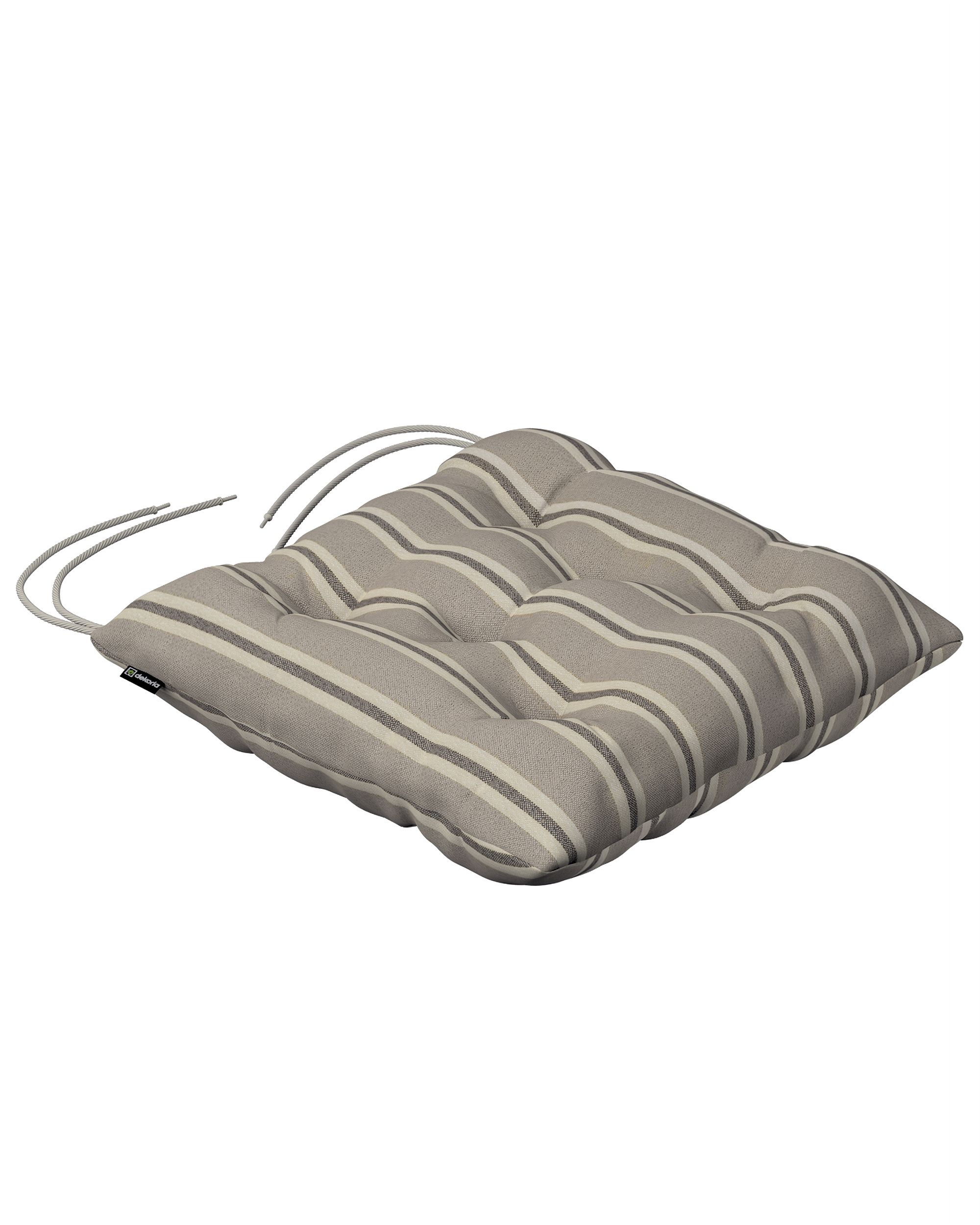 Stuhlkissen Thomas mit Bindeschnur Farbe beige Stoff strukturiert, gemustert