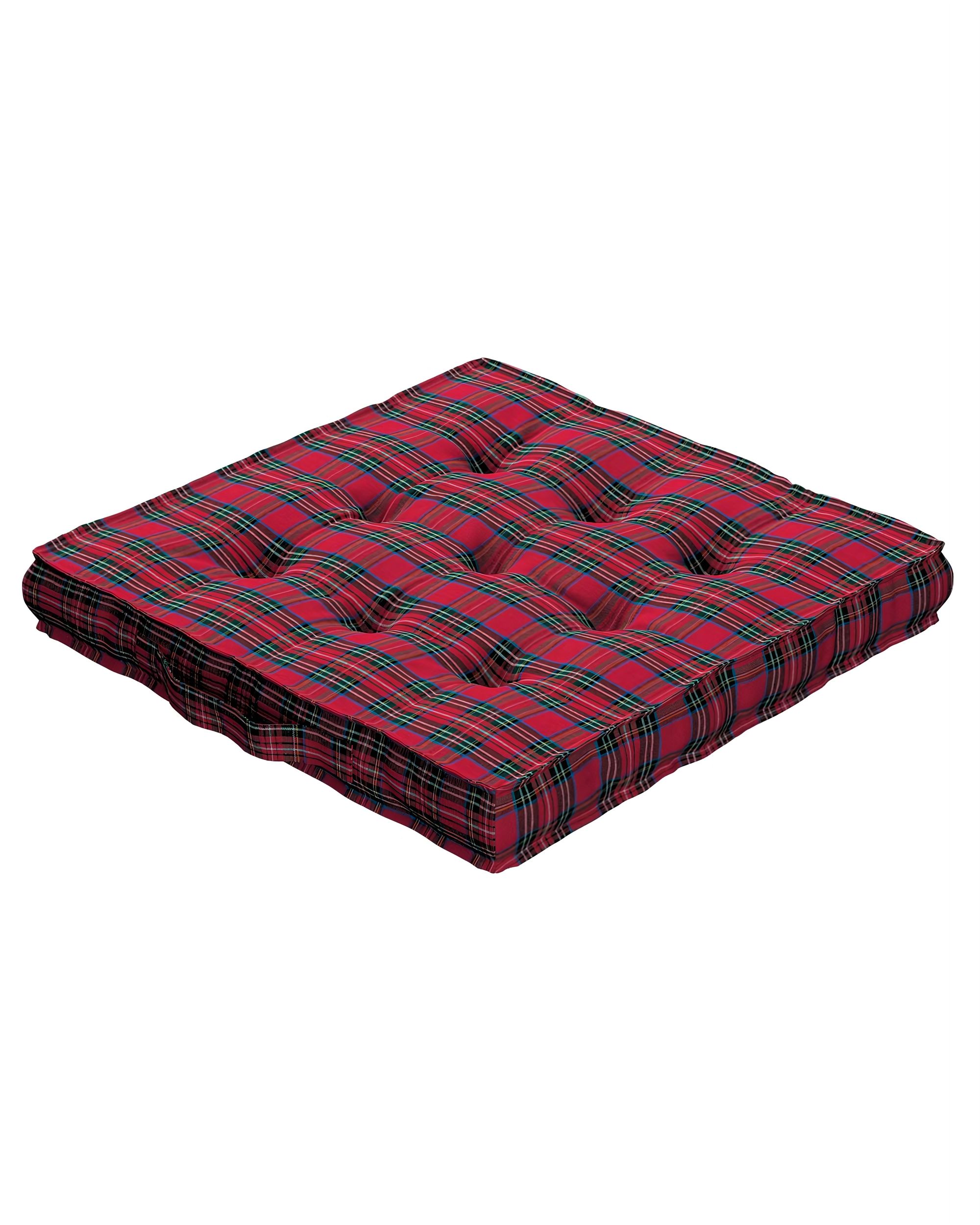 Sitzkissen Jacob mit Handgriff Farbe rot Stoff gemustert