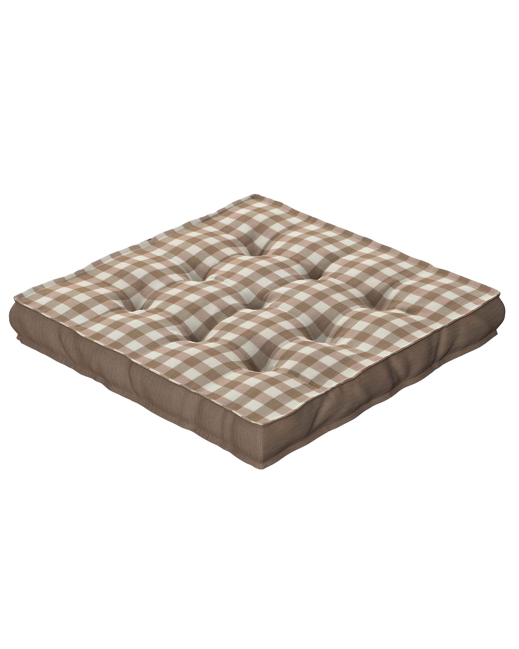 Sitzkissen Jacob mit Handgriff Farbe beige Stoff gemustert