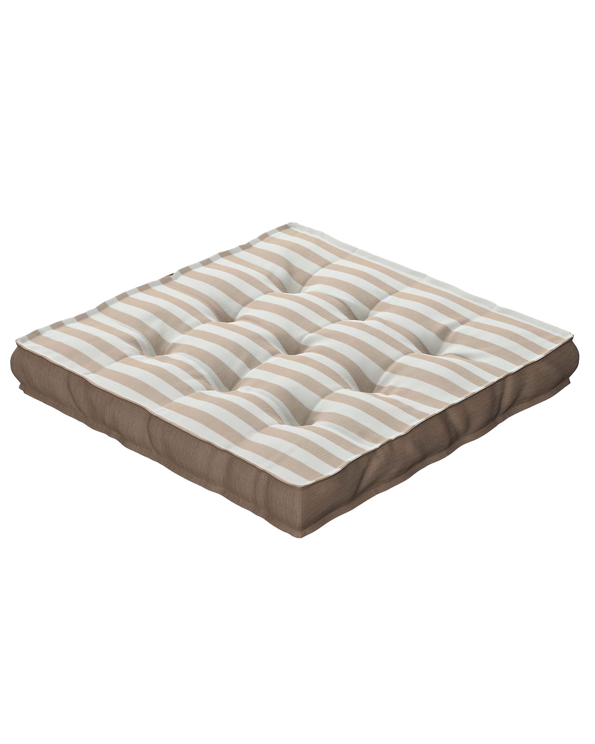 Sitzkissen Jacob mit Handgriff Farbe beige Stoff gemustert