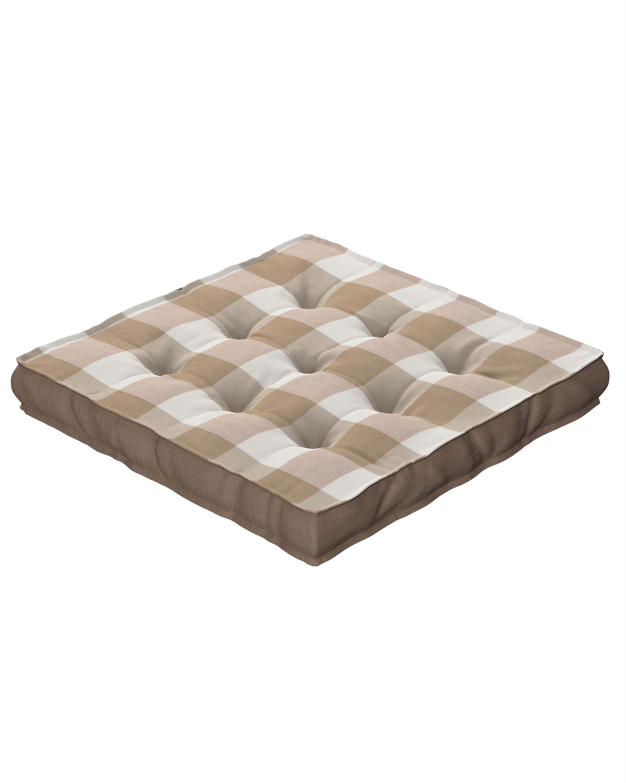 Sitzkissen Jacob mit Handgriff Farbe beige Stoff gemustert