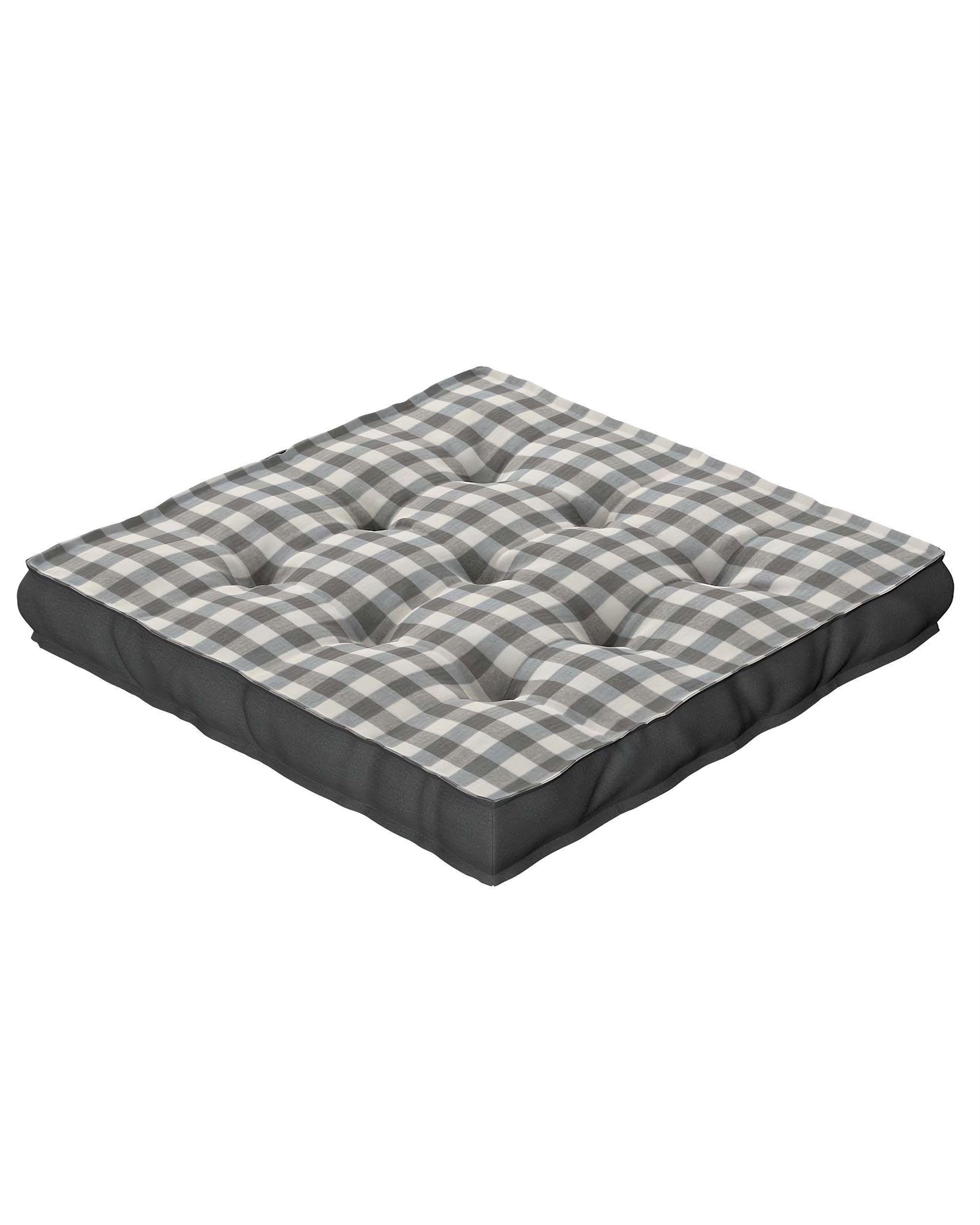 Sitzkissen Jacob mit Handgriff Farbe grau Stoff gemustert
