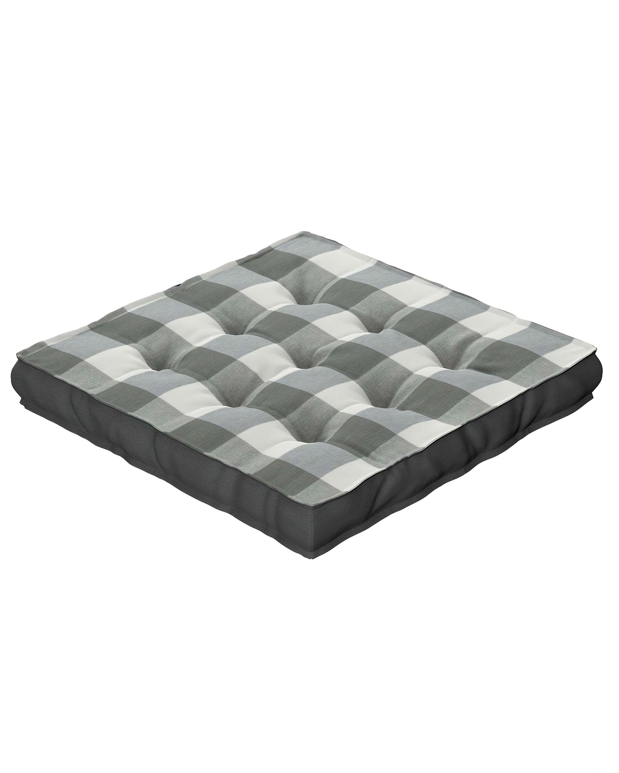 Sitzkissen Jacob mit Handgriff Farbe grau Stoff gemustert