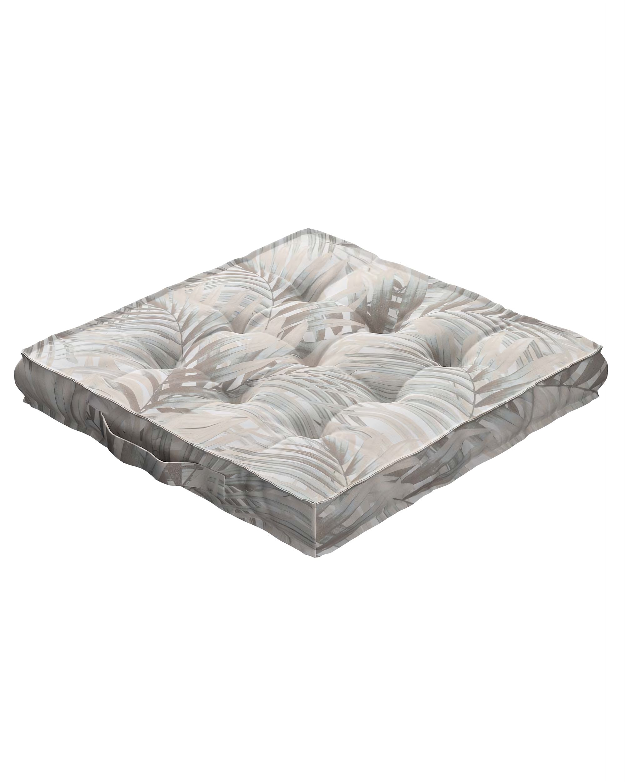 Sitzkissen Jacob mit Handgriff Farbe beige Stoff gemustert