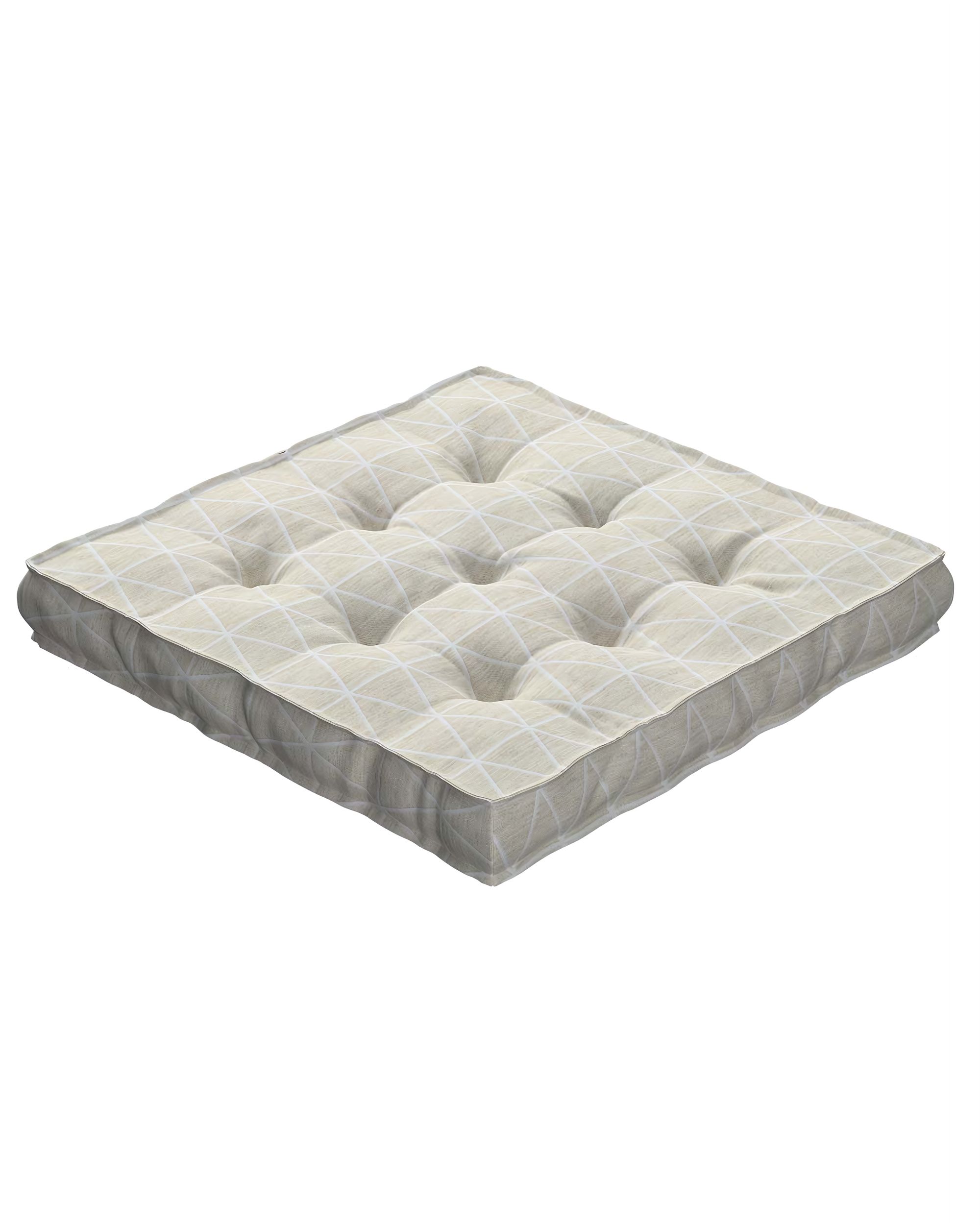 Sitzkissen Jacob mit Handgriff Farbe beige Stoff strukturiert, gemustert