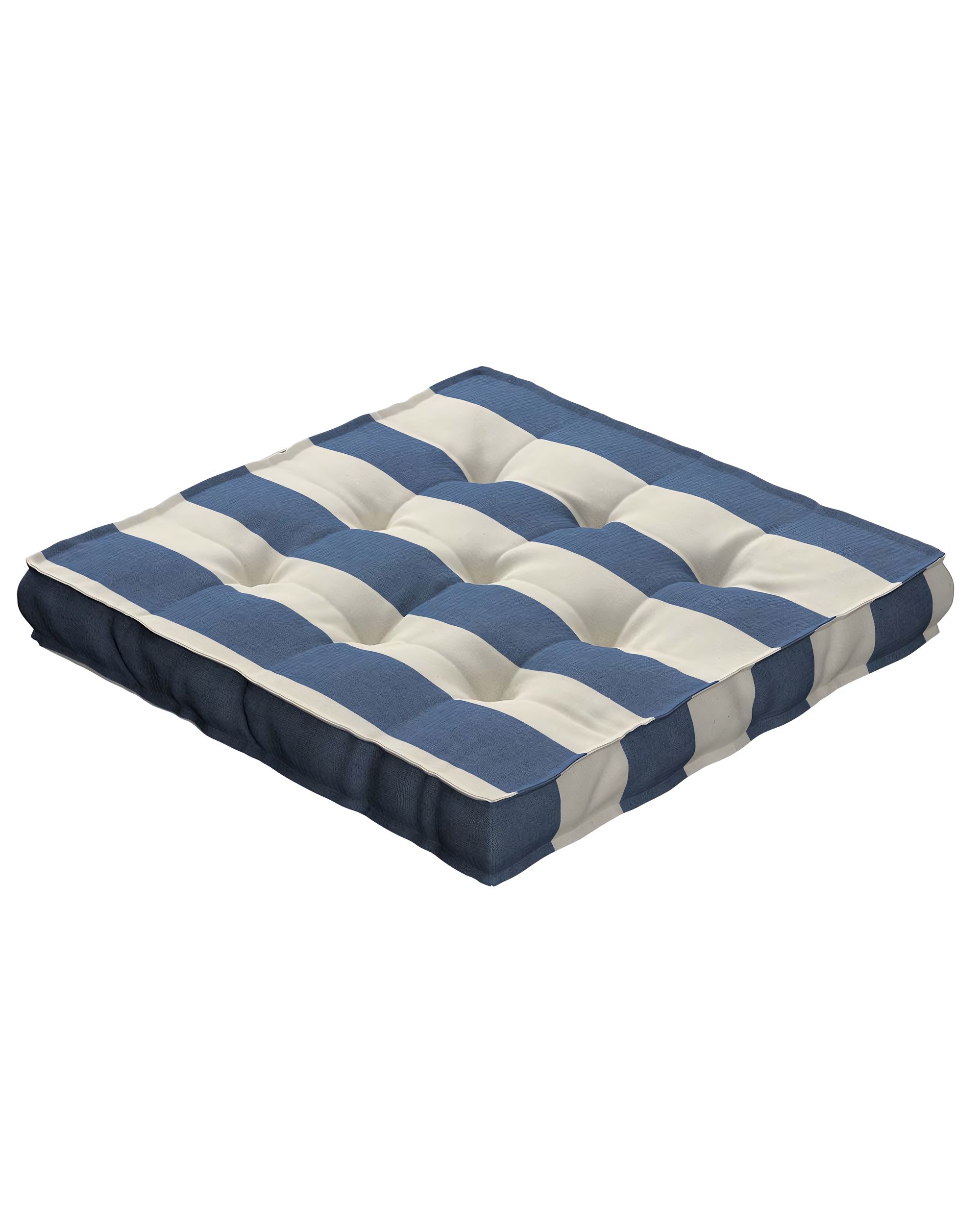 Sitzkissen Jacob mit Handgriff Farbe blau Stoff gemustert