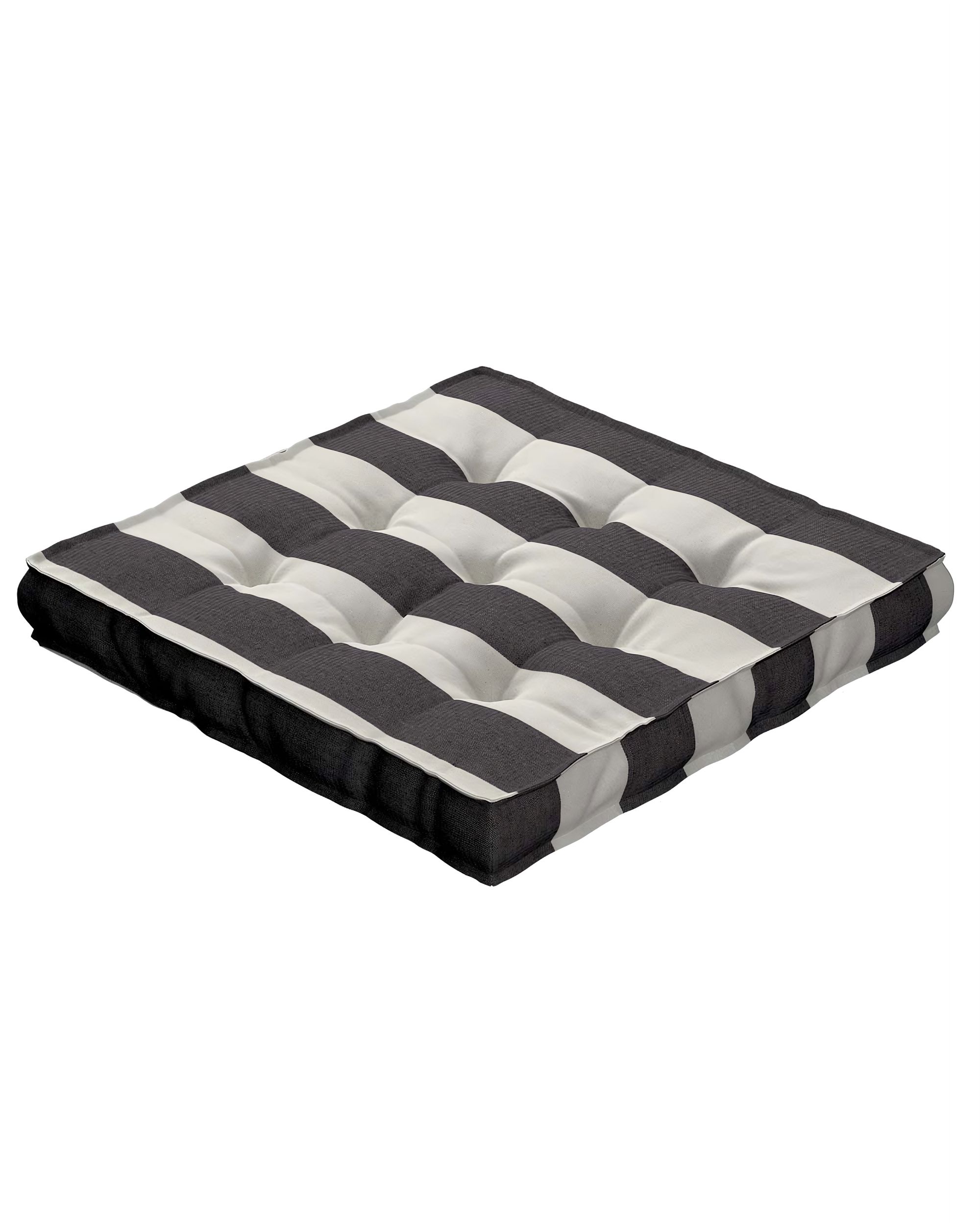 Sitzkissen Jacob mit Handgriff Farbe schwarz Stoff gemustert