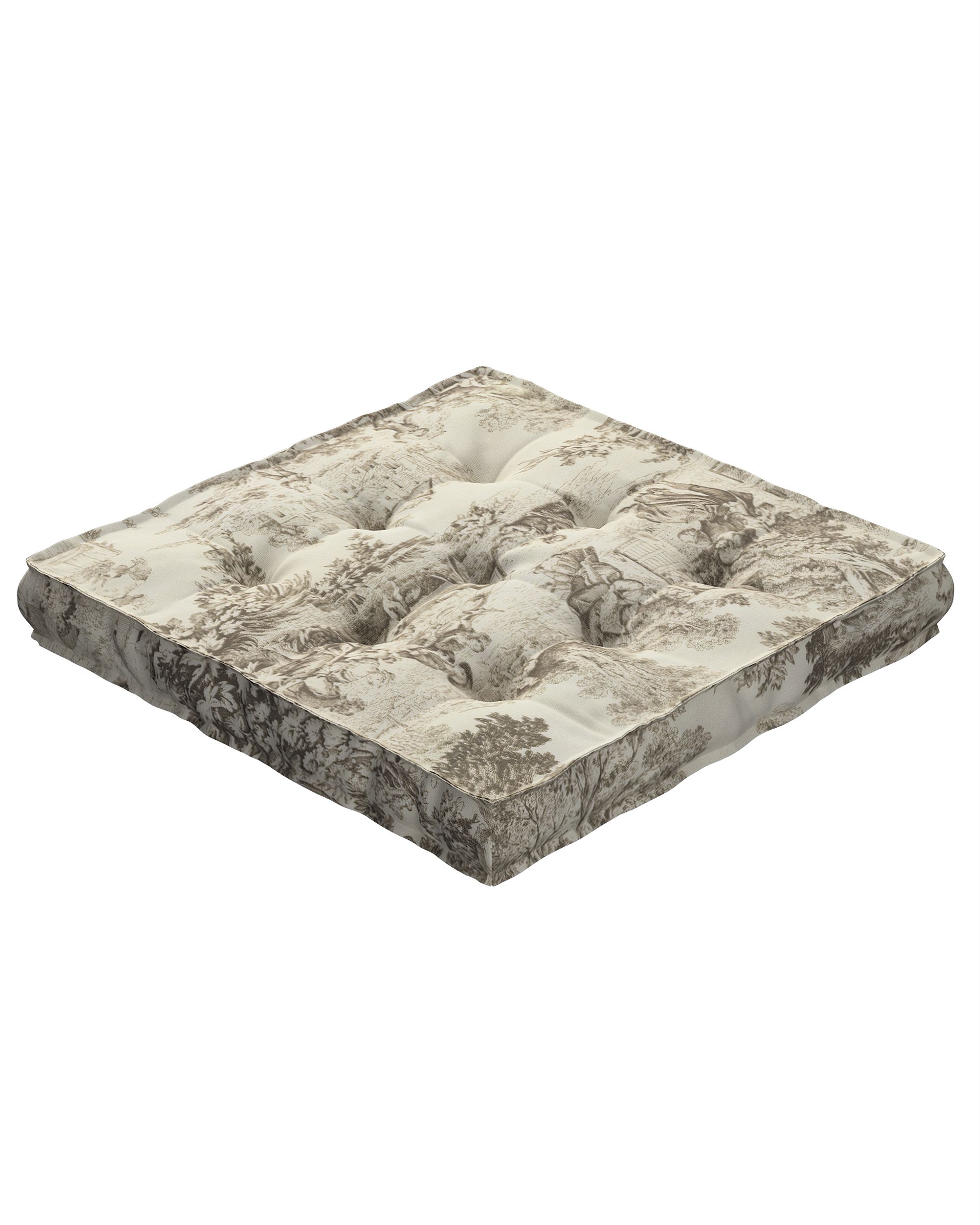 Sitzkissen Jacob mit Handgriff Farbe braun Stoff gemustert