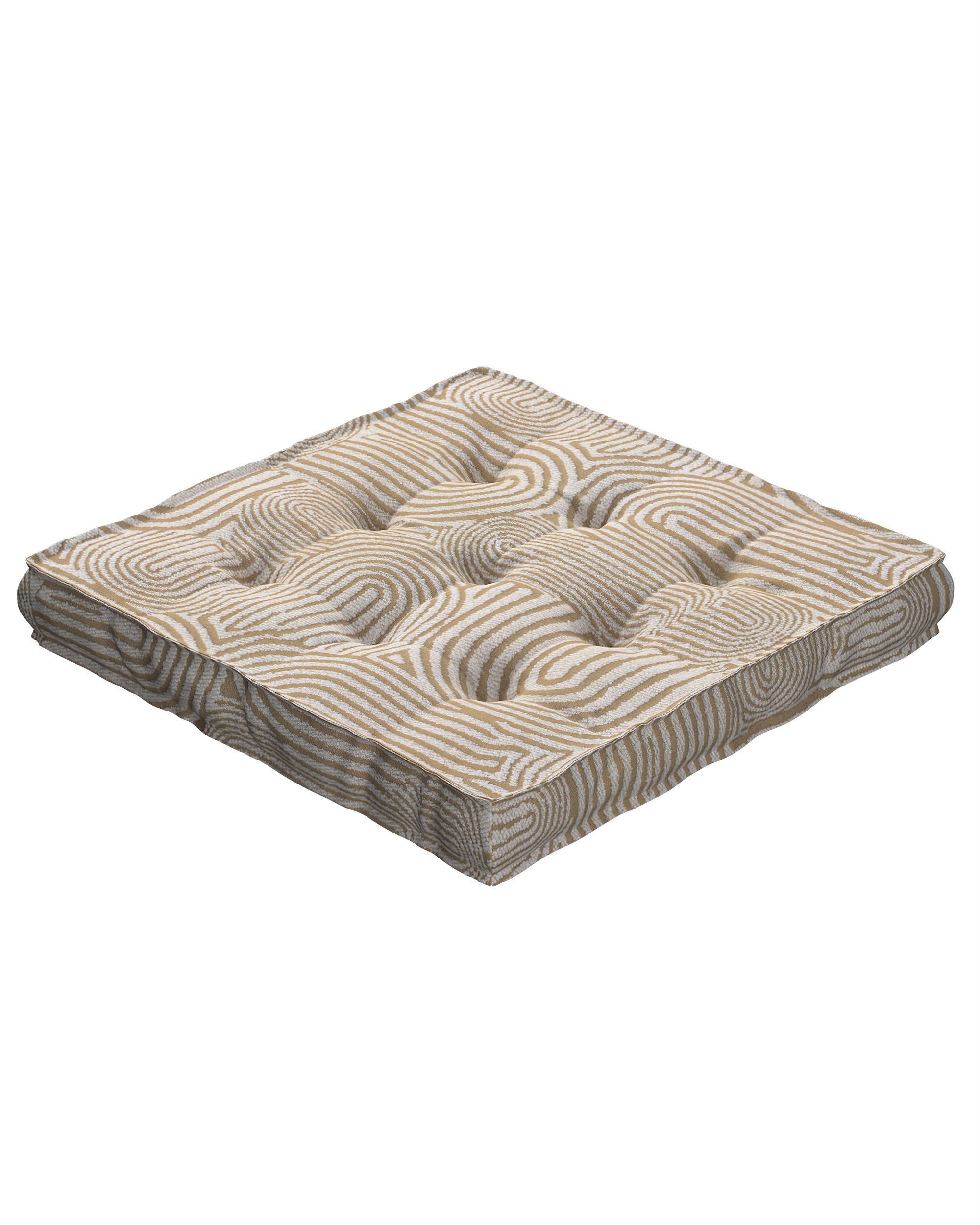 Sitzkissen Jacob mit Handgriff Farbe beige Stoff strukturiert, gemustert