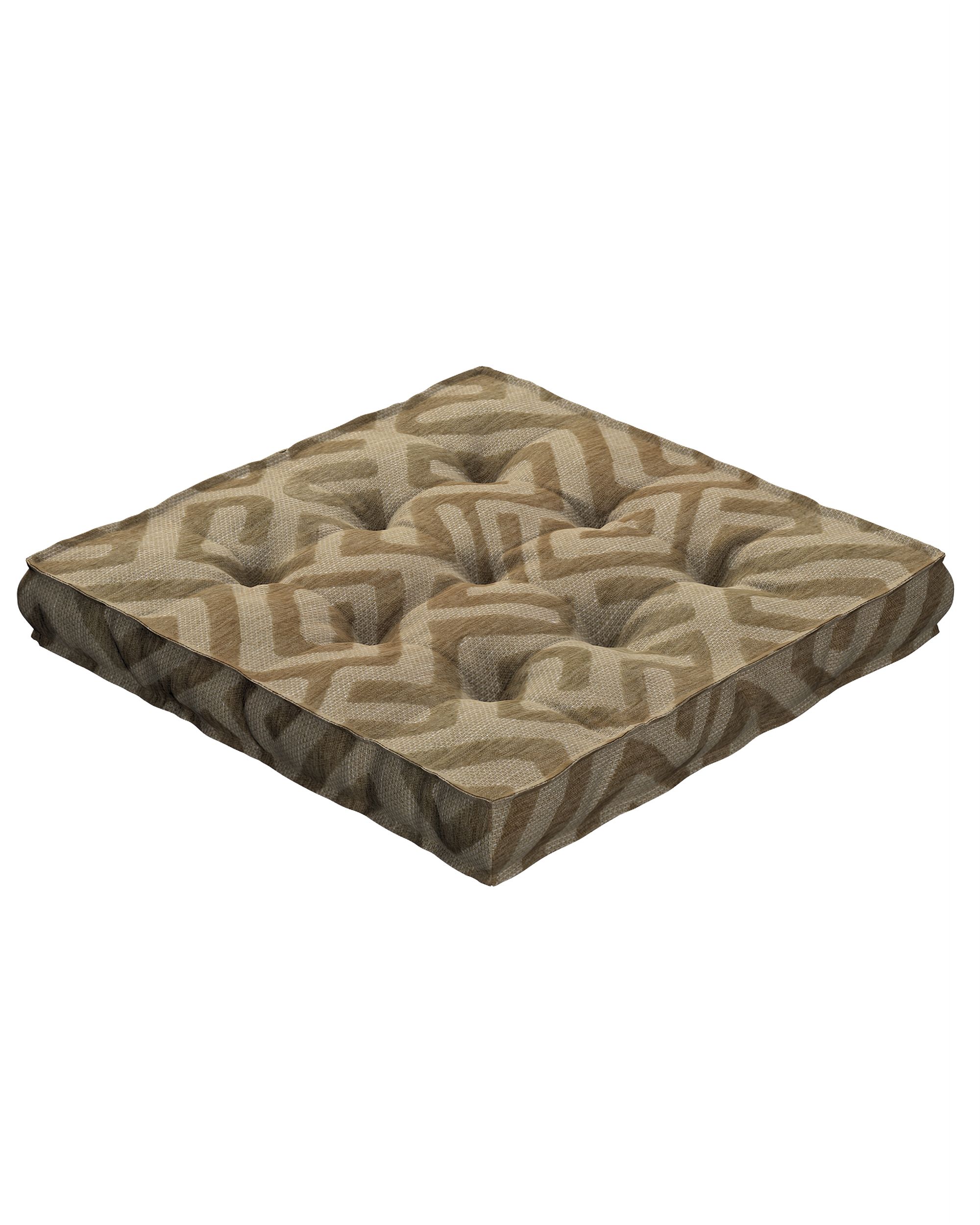 Sitzkissen Jacob mit Handgriff Farbe beige Stoff strukturiert, gemustert