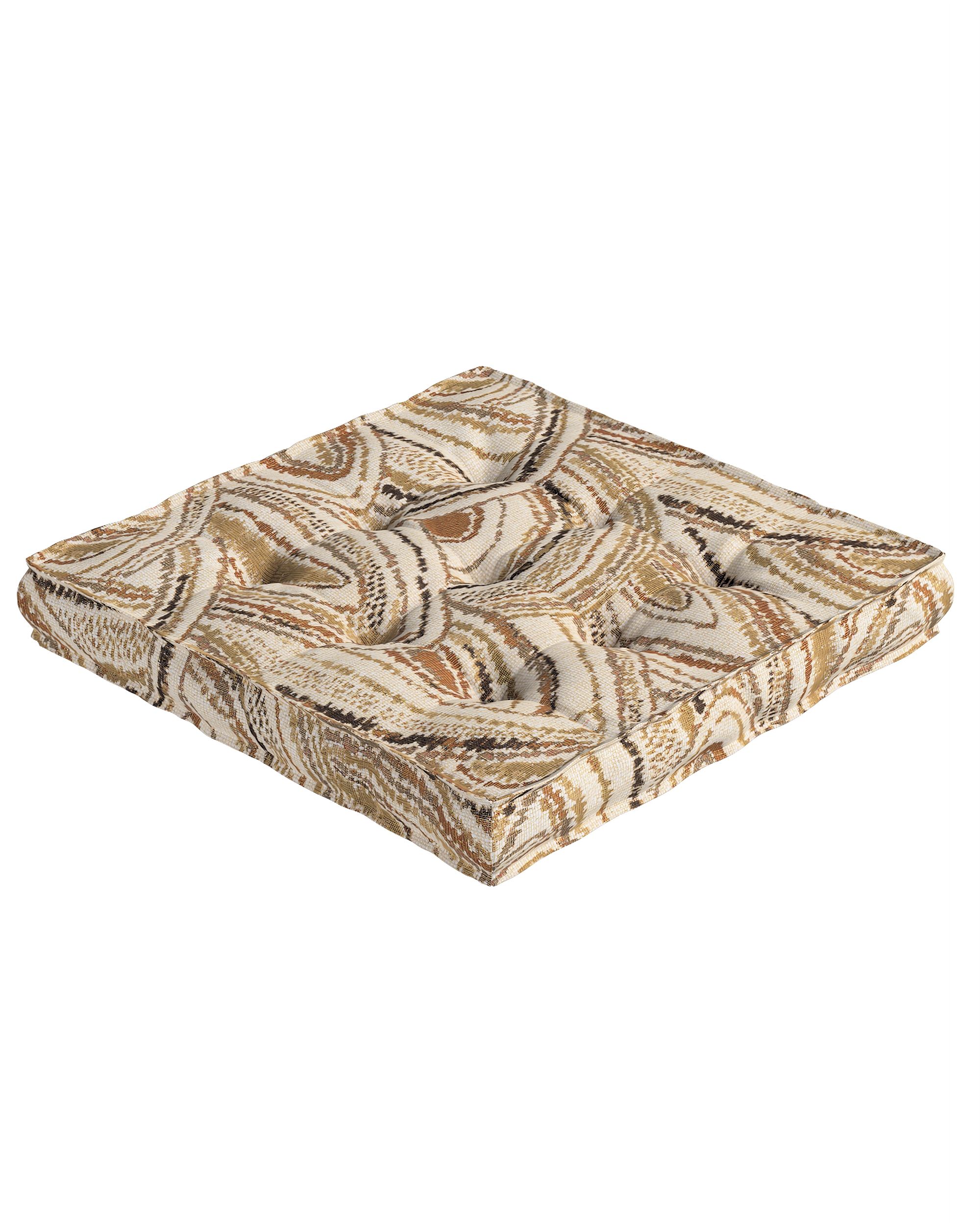 Sitzkissen Jacob mit Handgriff Farbe beige Stoff strukturiert, gemustert
