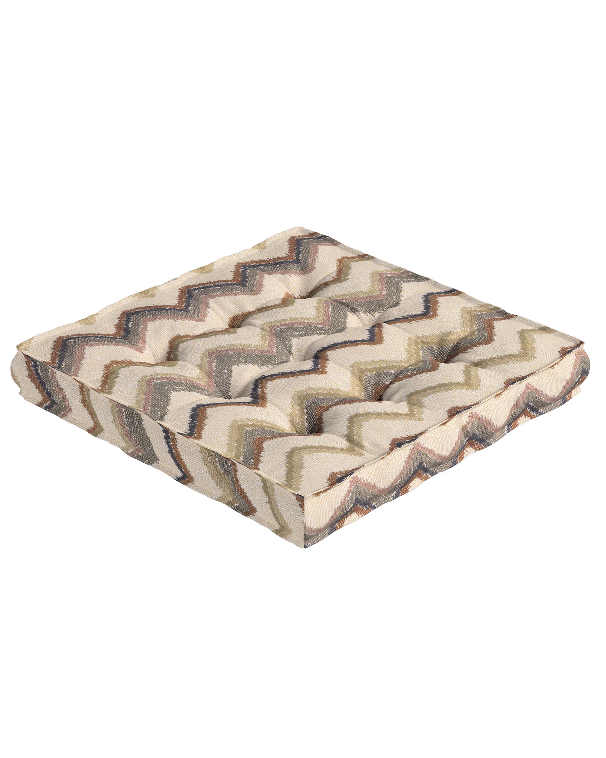 Sitzkissen Jacob mit Handgriff Farbe beige Stoff strukturiert, gemustert